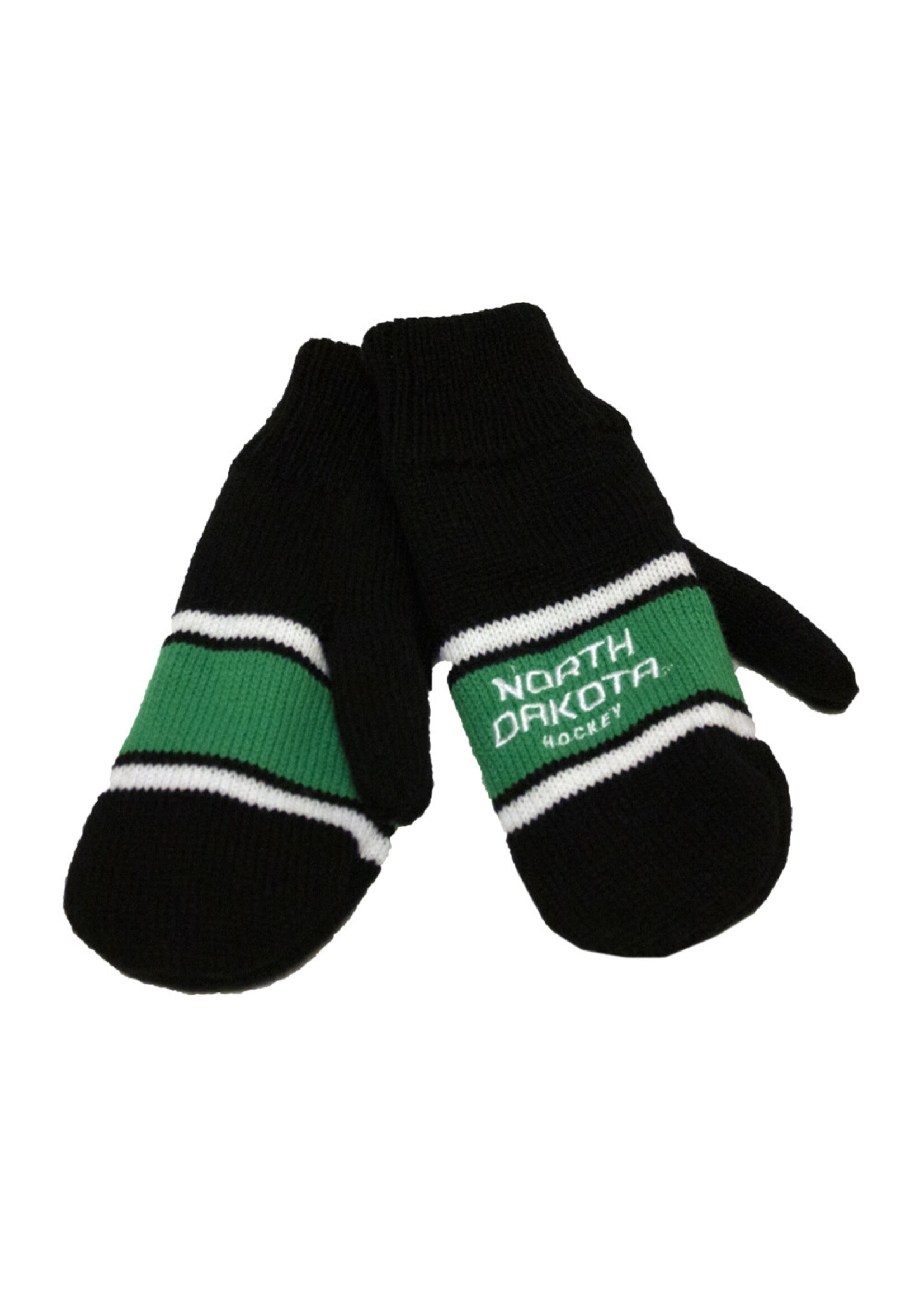 In Play Sportswear North Dakota Hockey Clapper Black Mittens - Adult