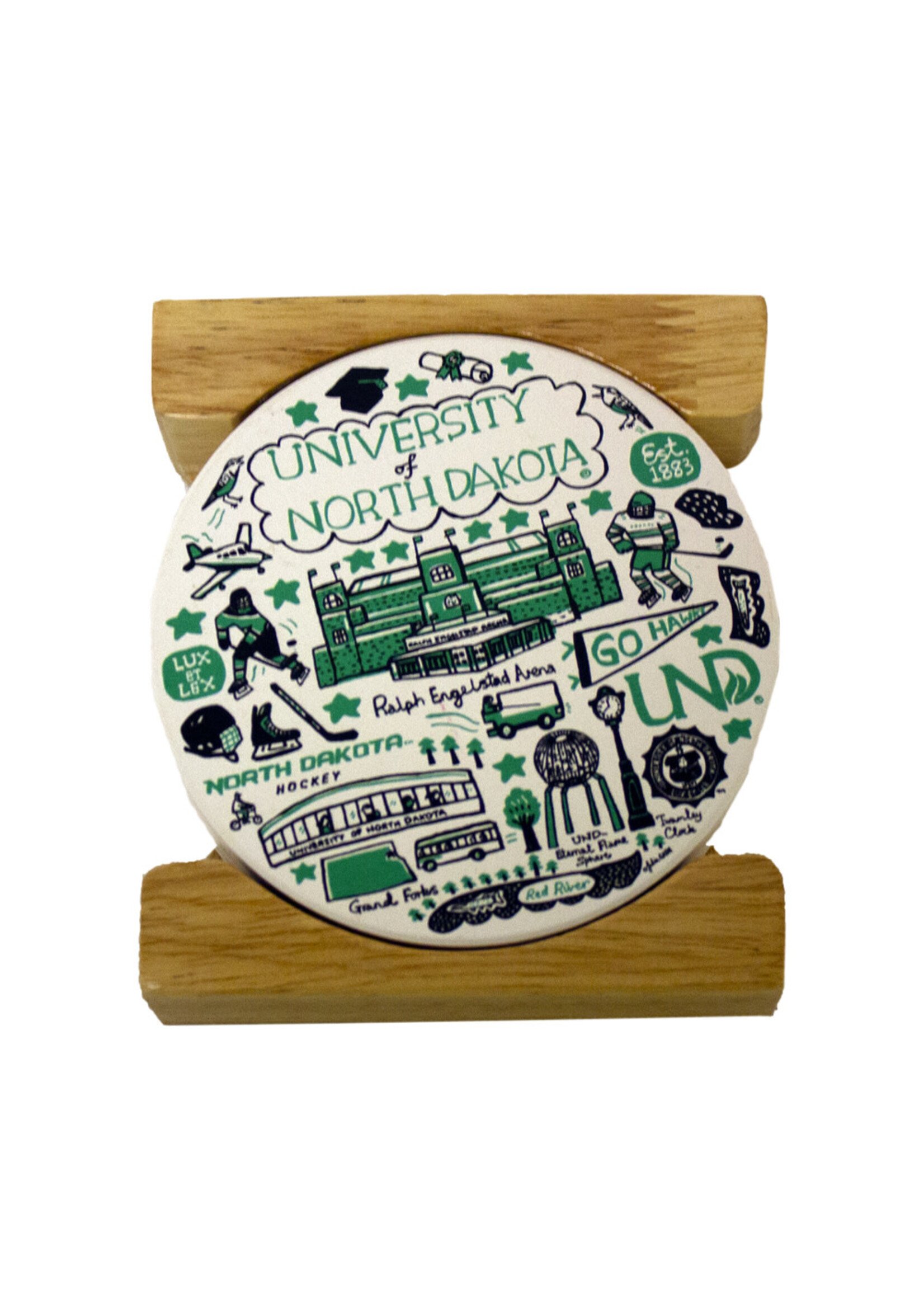 Neil Enterprise University of North Dakota Julia Gash Coaster Set
