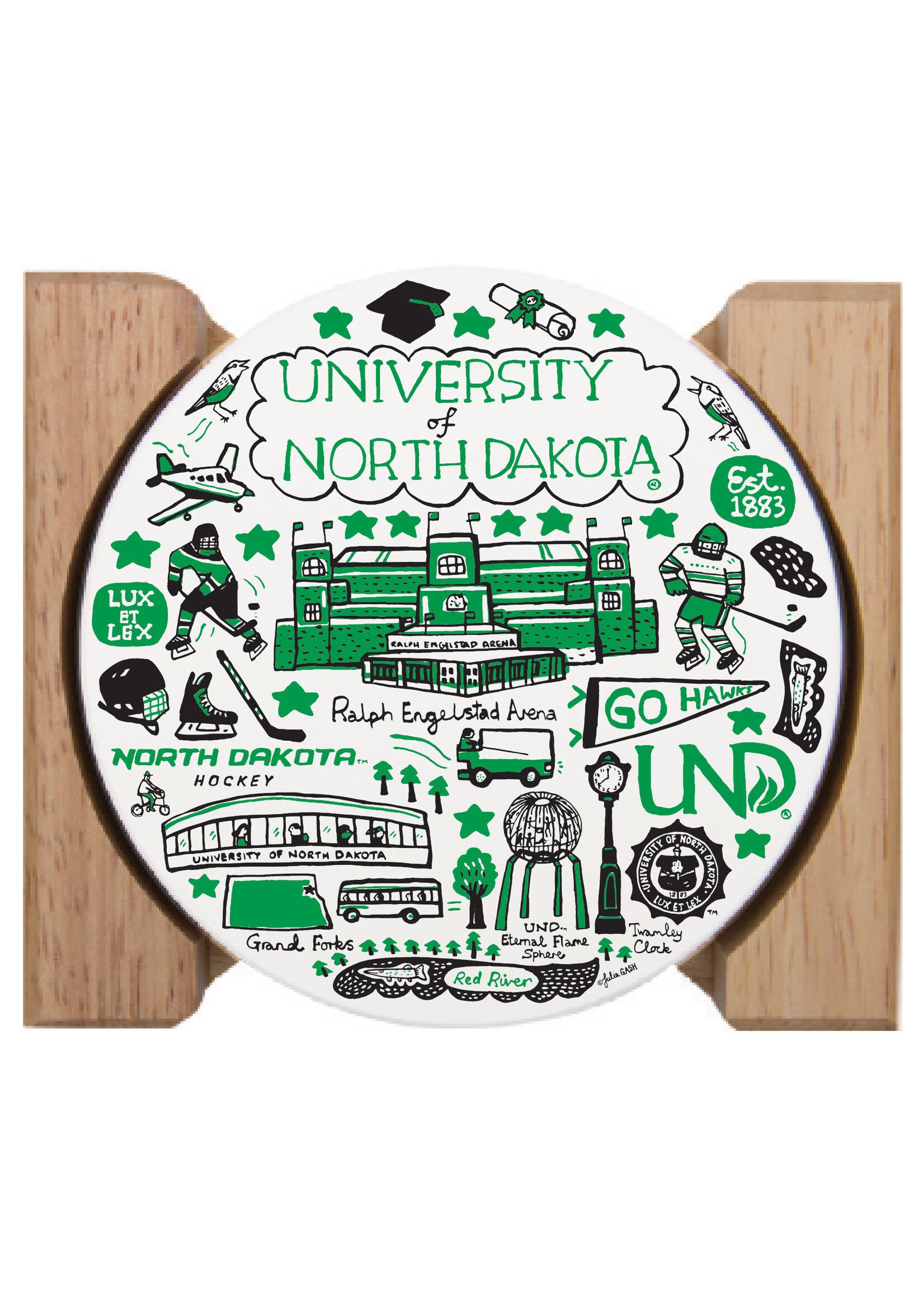 Neil Enterprise University of North Dakota Julia Gash Coaster Set
