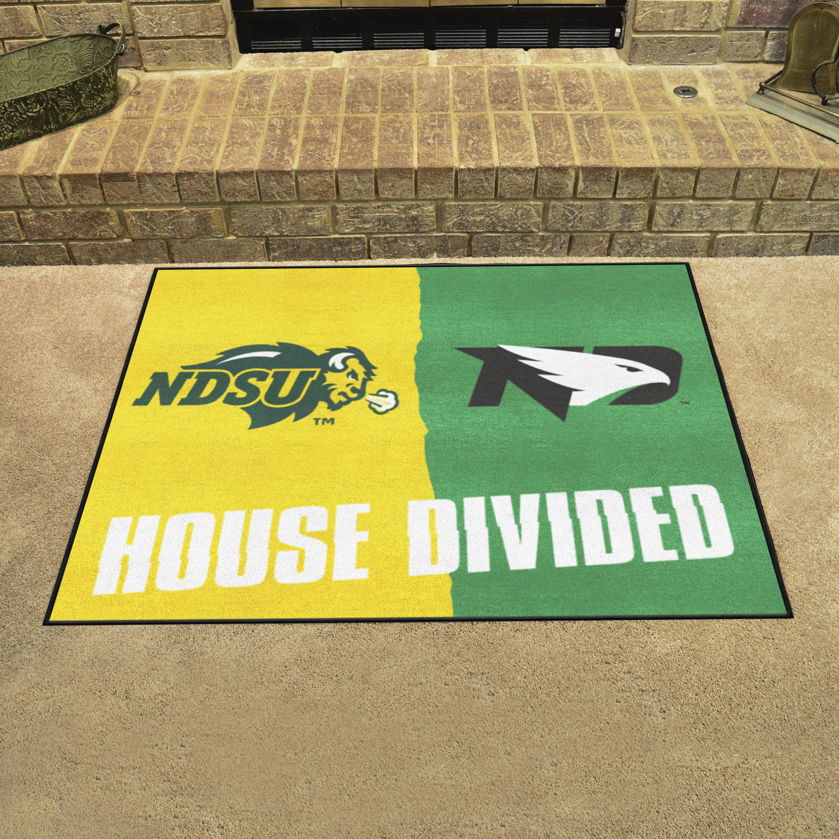 Fan Mats House Divided UND Fighting Hawks & NDSU Bison Mat