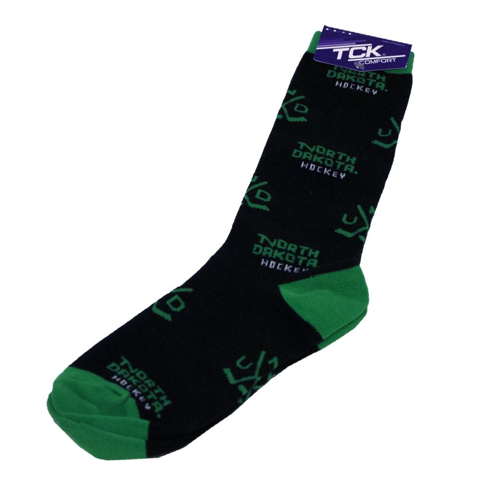 Black TCK All Over Hockey Sock Sioux Shop at Ralph Engelstad Arena