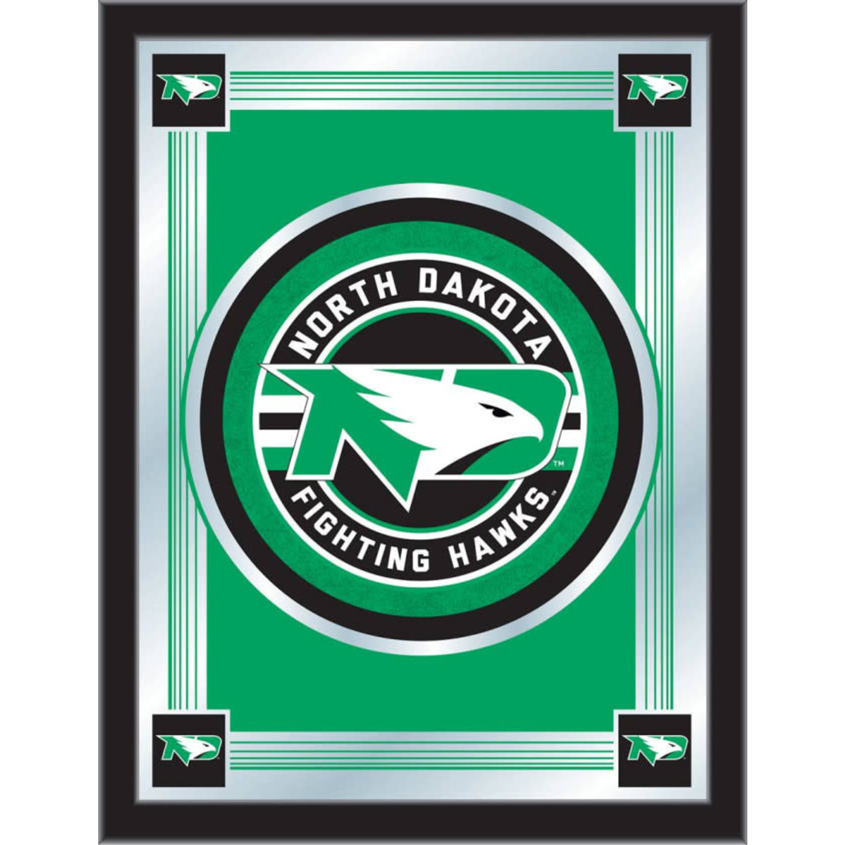 Holland Bar Stools North Dakota Fighting Hawks Logo Mirror