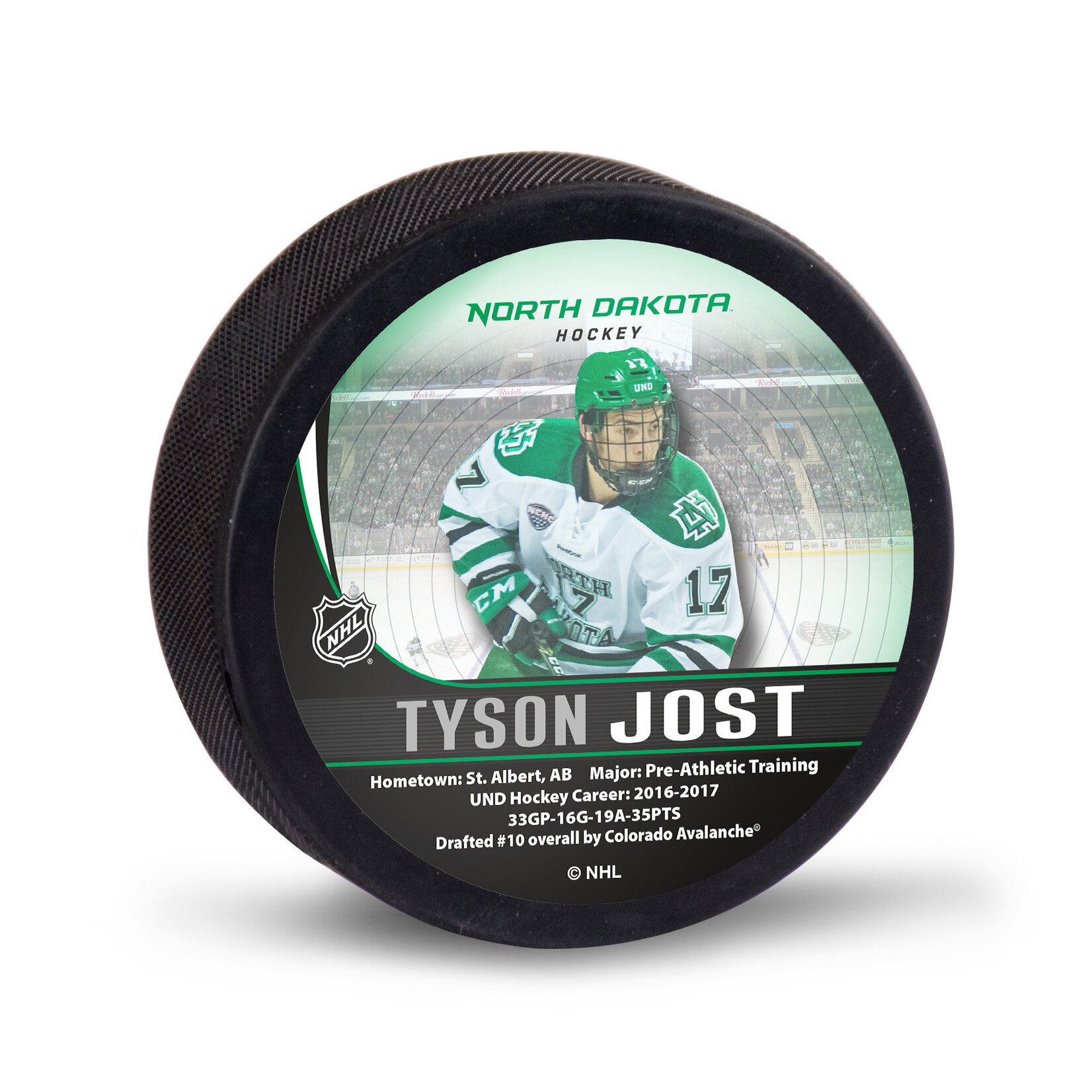 Wincraft UND Alumni Tyson Jost Puck