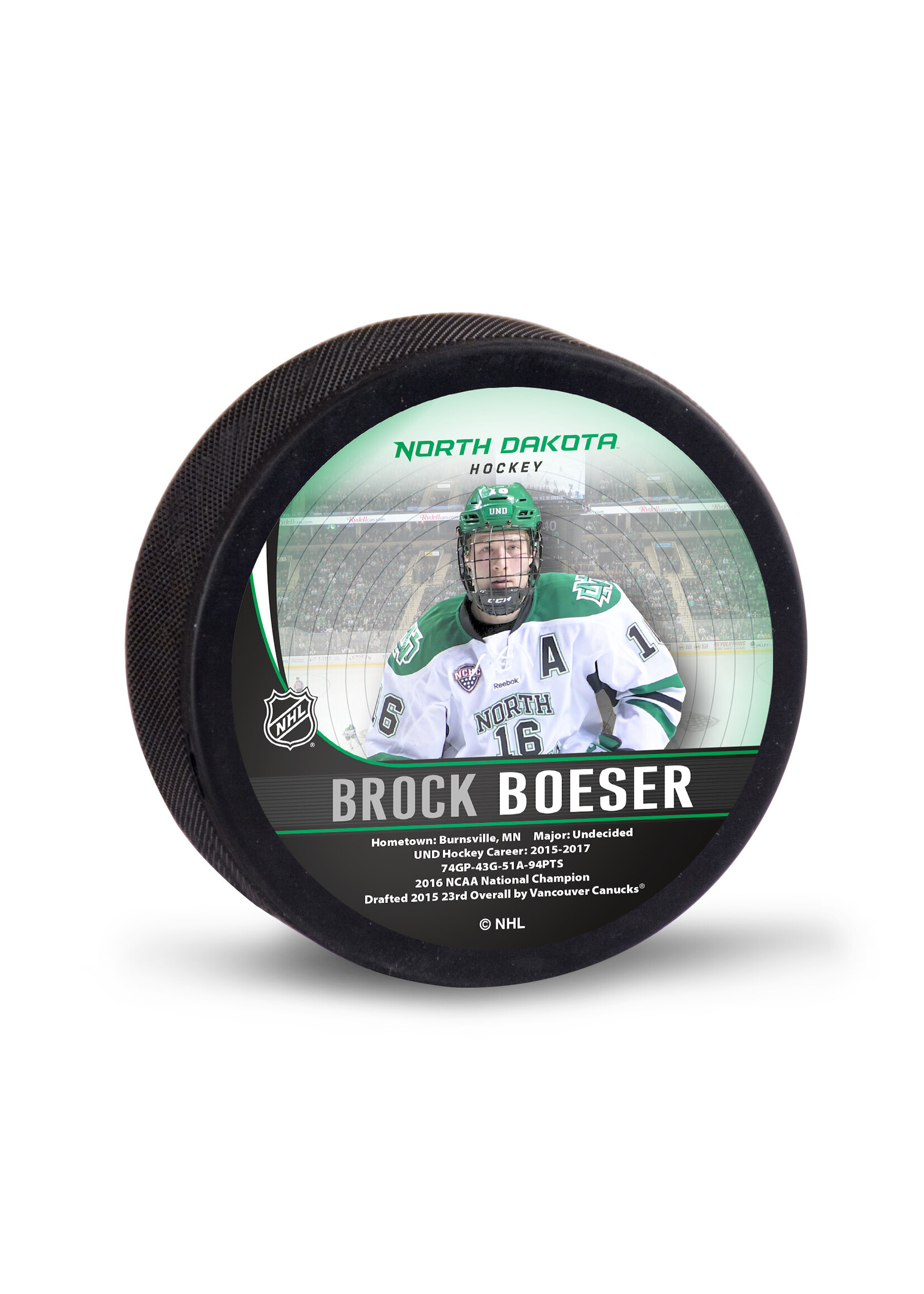 Wincraft UND Alumni Brock Boeser Puck