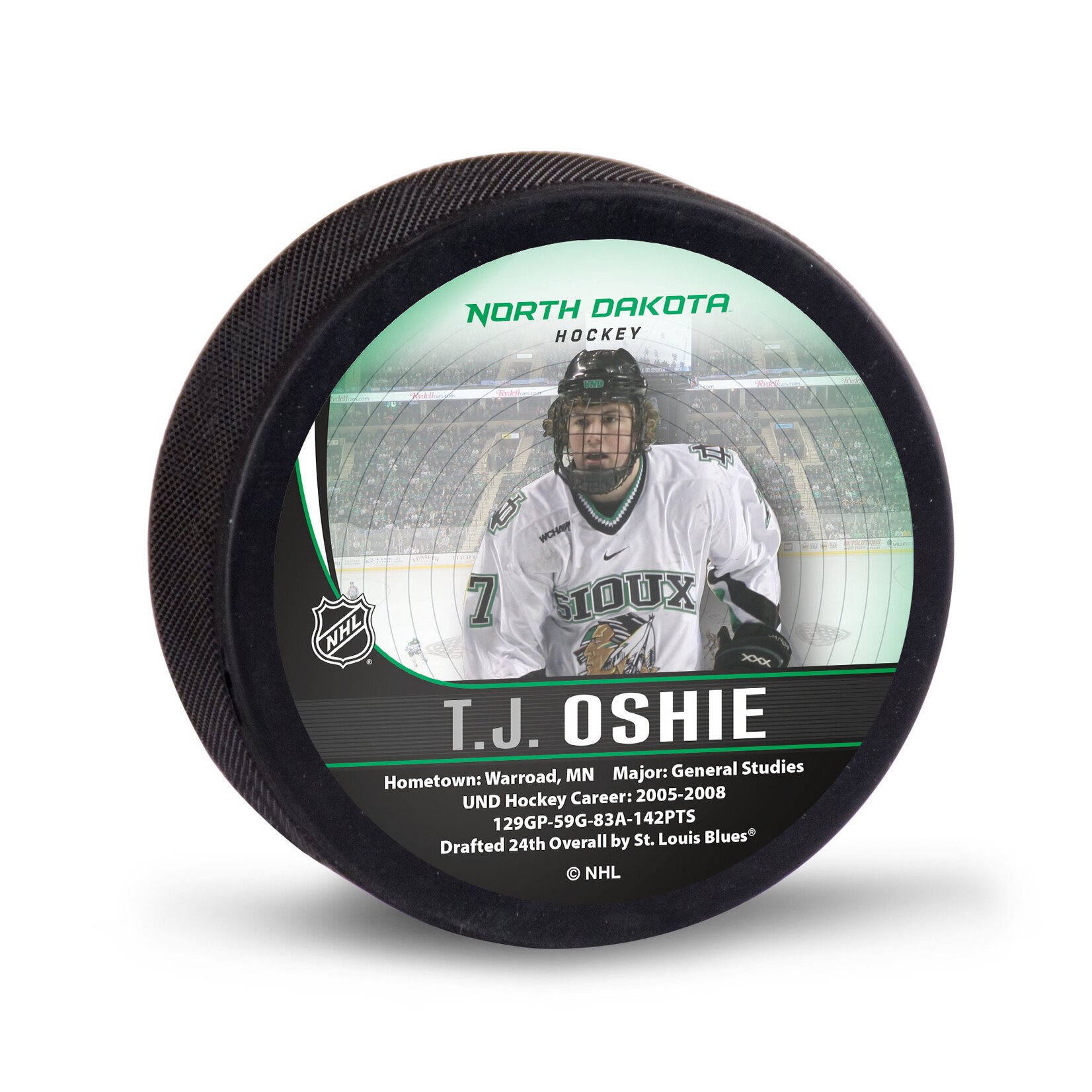 Wincraft UND Alumni T. J . Oshie Puck