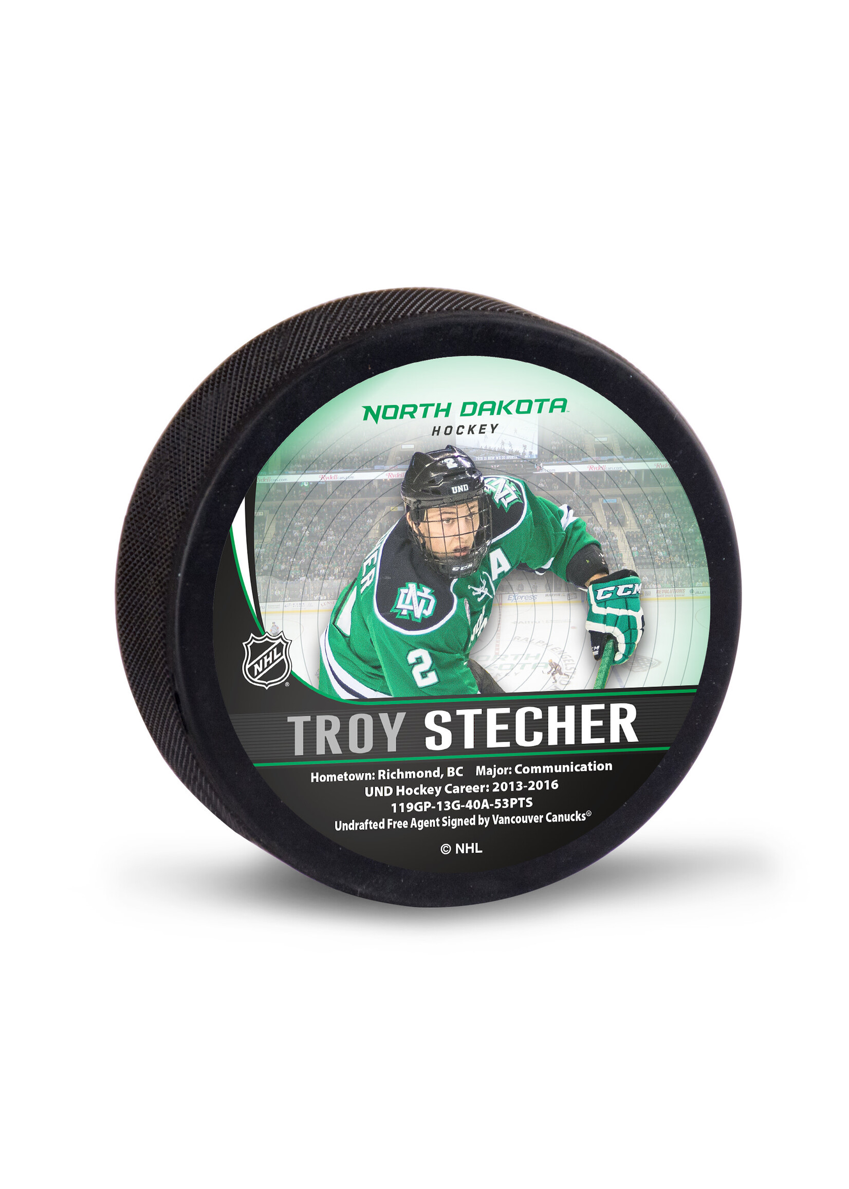 Wincraft UND Alumni Troy Stecher Puck