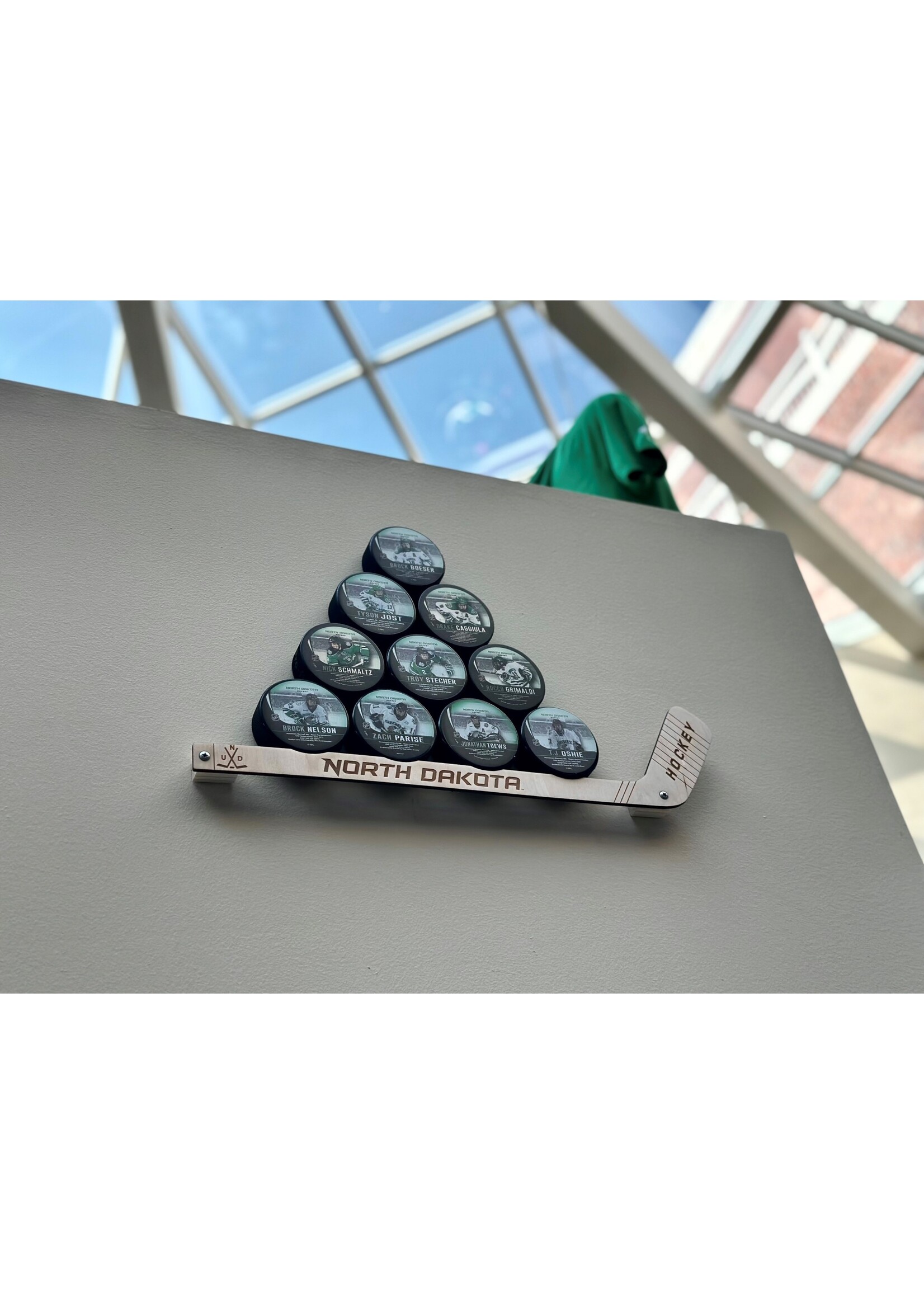 Hockey Stick Wall Mount Puck Display