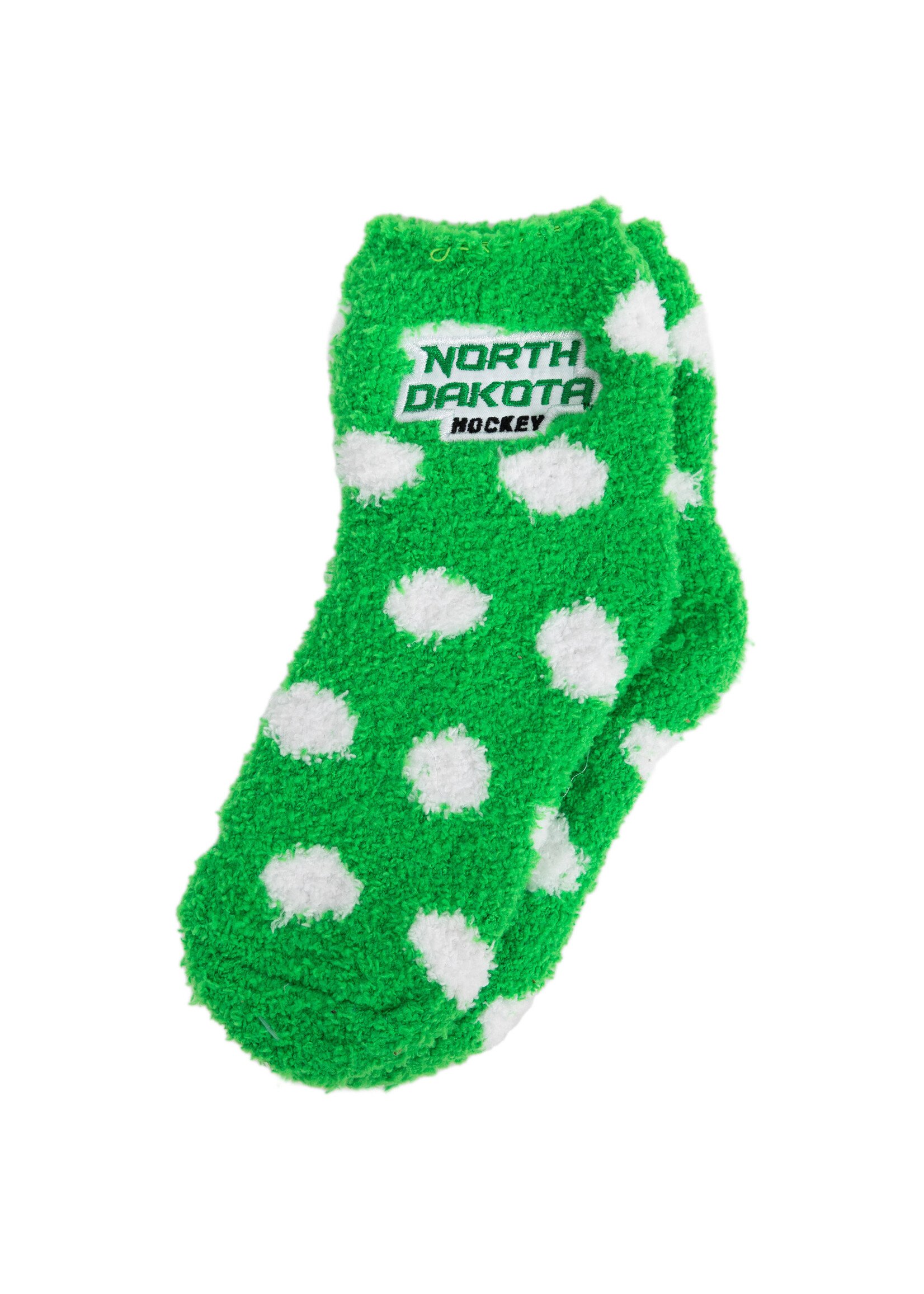 ZooZatZ North Dakota Hockey Youth Fuzzy Dot Sock