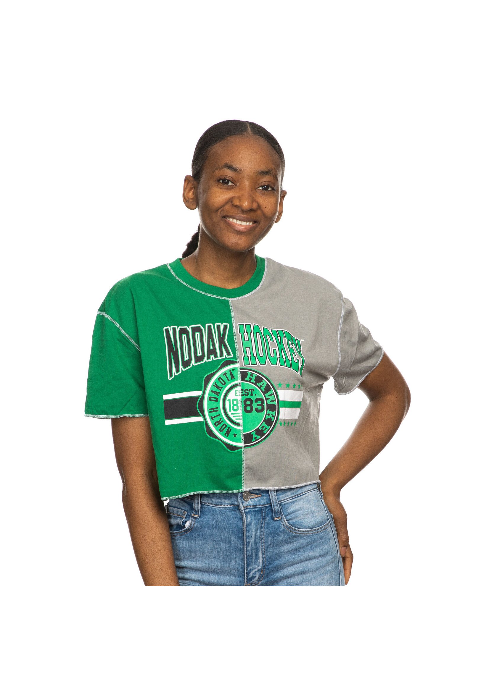 ZooZatZ Colorblock NODAK Hockey Crop
