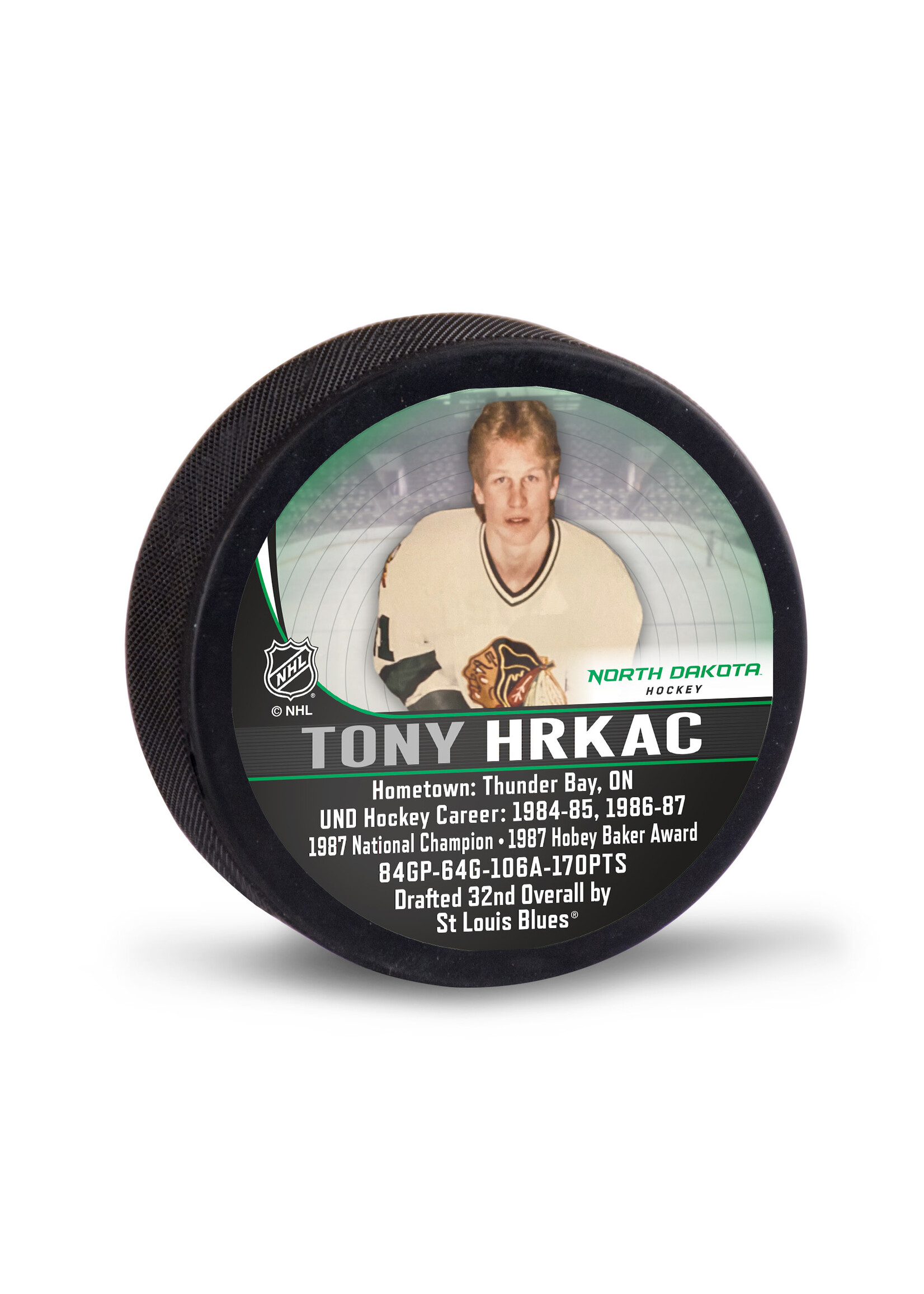 Wincraft UND Alumni Tony Hrkac Puck