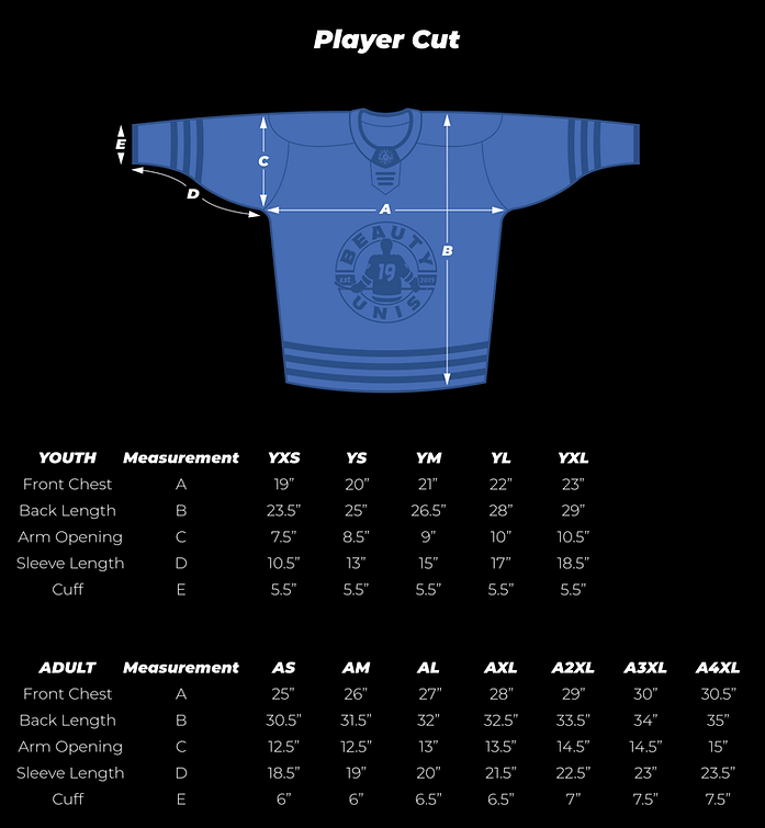 Beauty Uni Size Chart