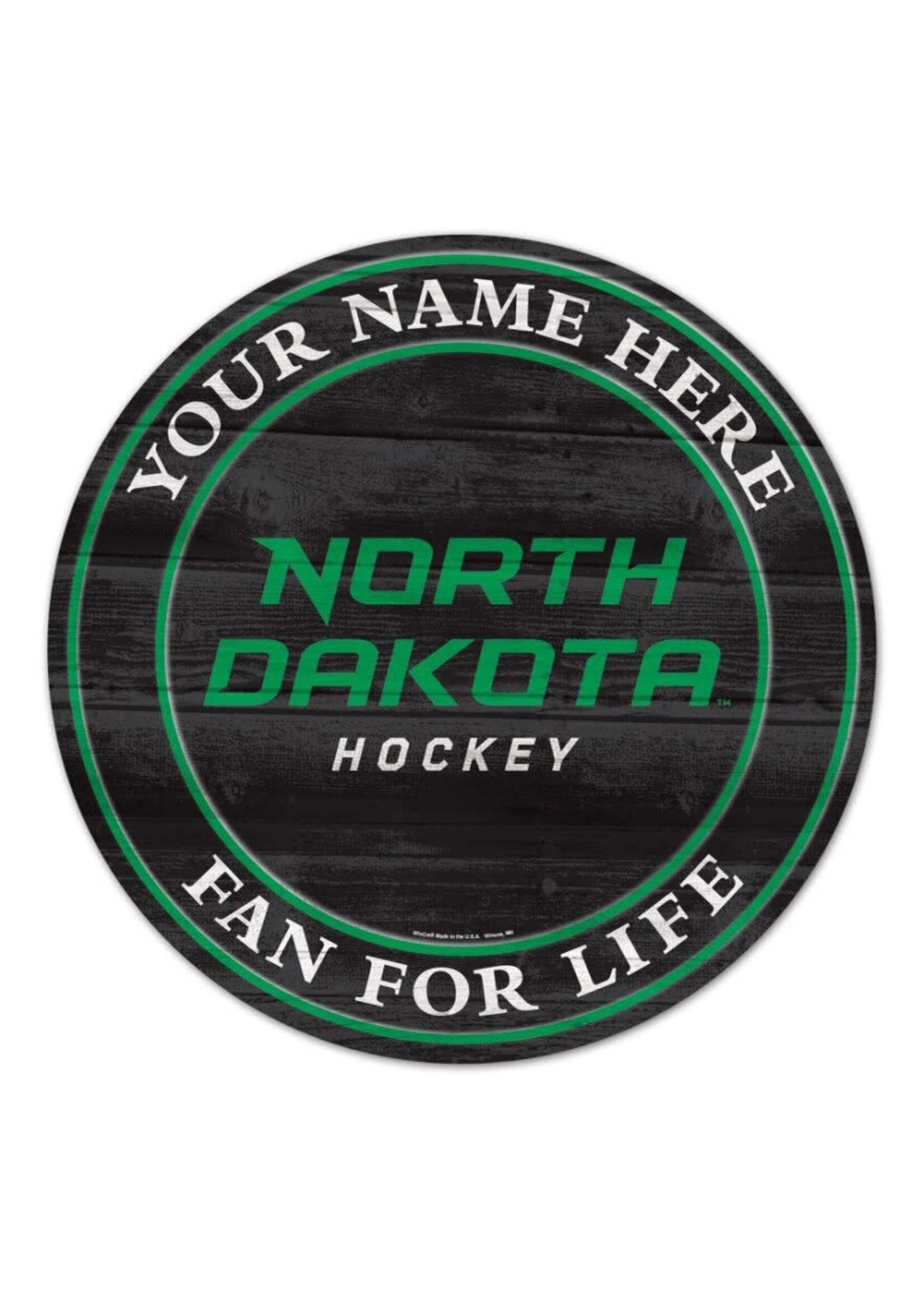 Wincraft North Dakota Hockey Fan For Life 11"x17" Wood Sign