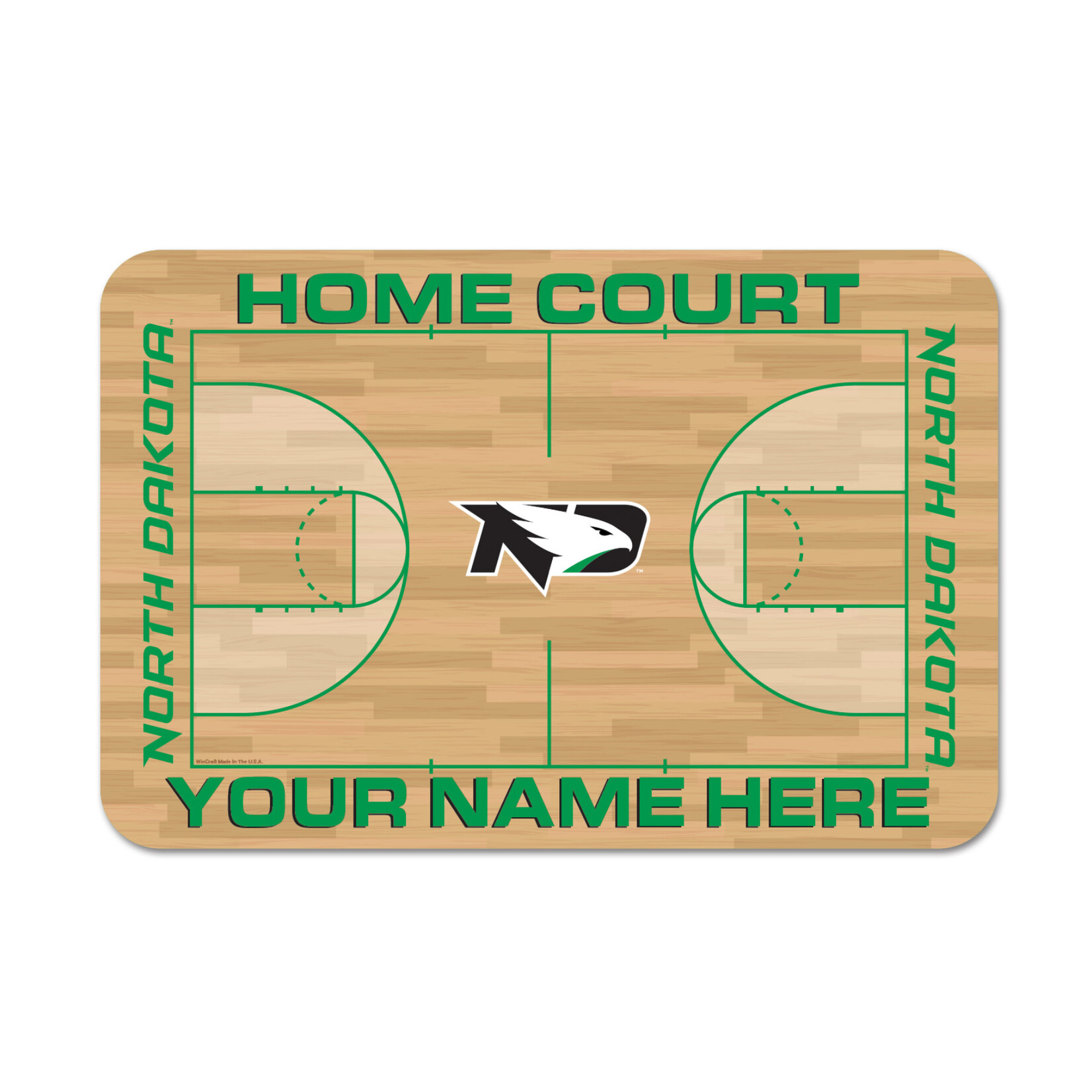 Wincraft Personalized North Dakota Basketball Court 11"x17" Wood Sign