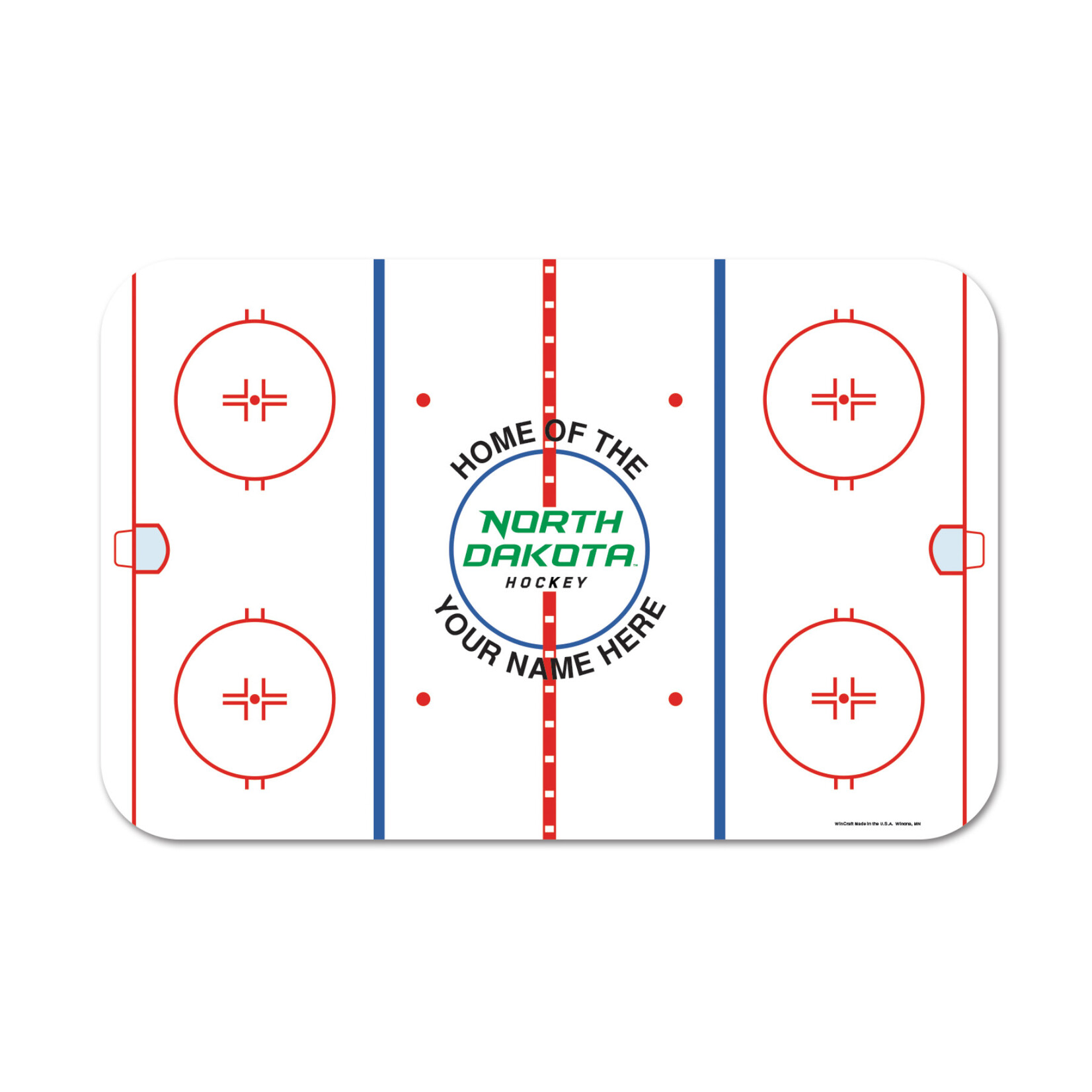 Wincraft Personalized North Dakota Hockey Rink 11"x17" Wood Sign