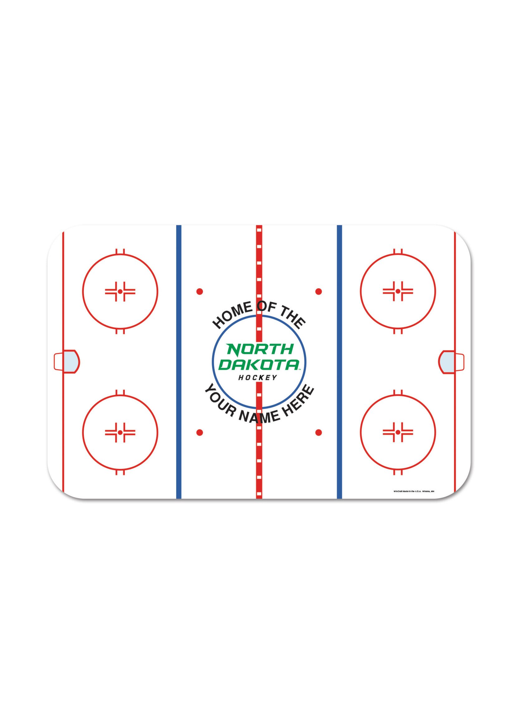 Wincraft Personalized North Dakota Hockey Rink 11"x17" Wood Sign