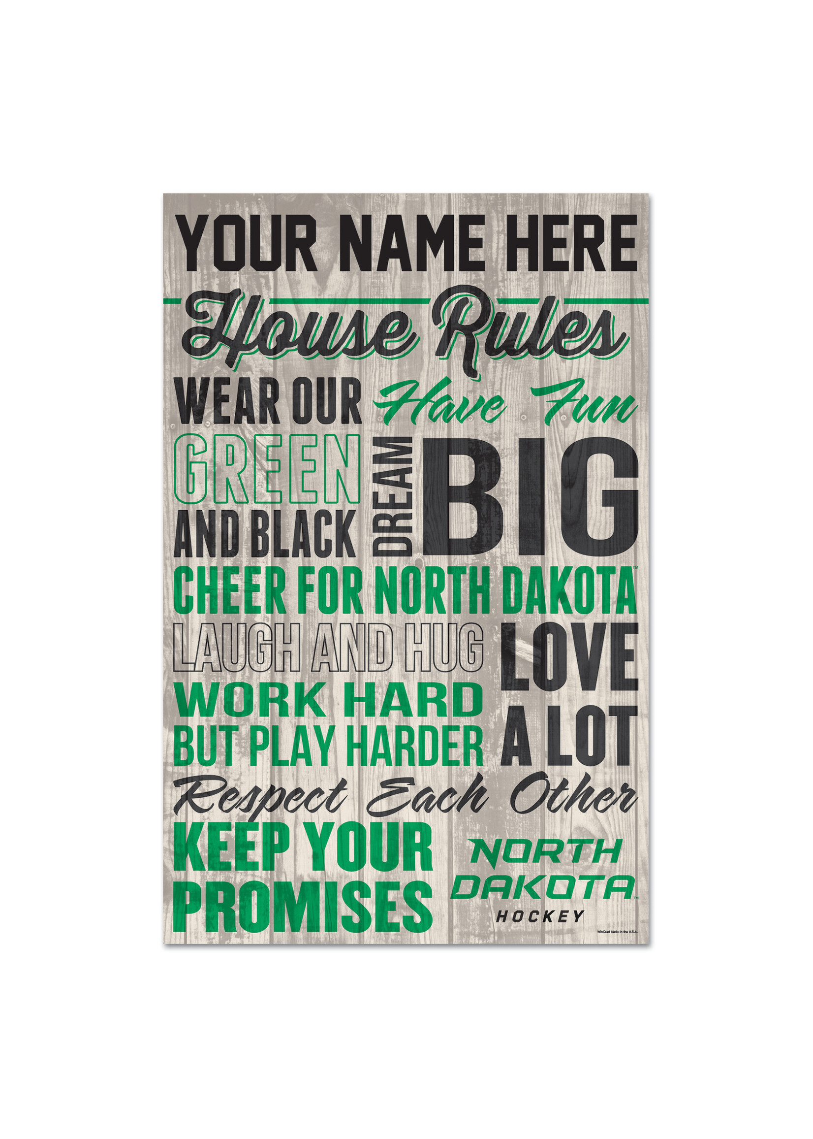 Wincraft Personalized House Rules Wood Sign
