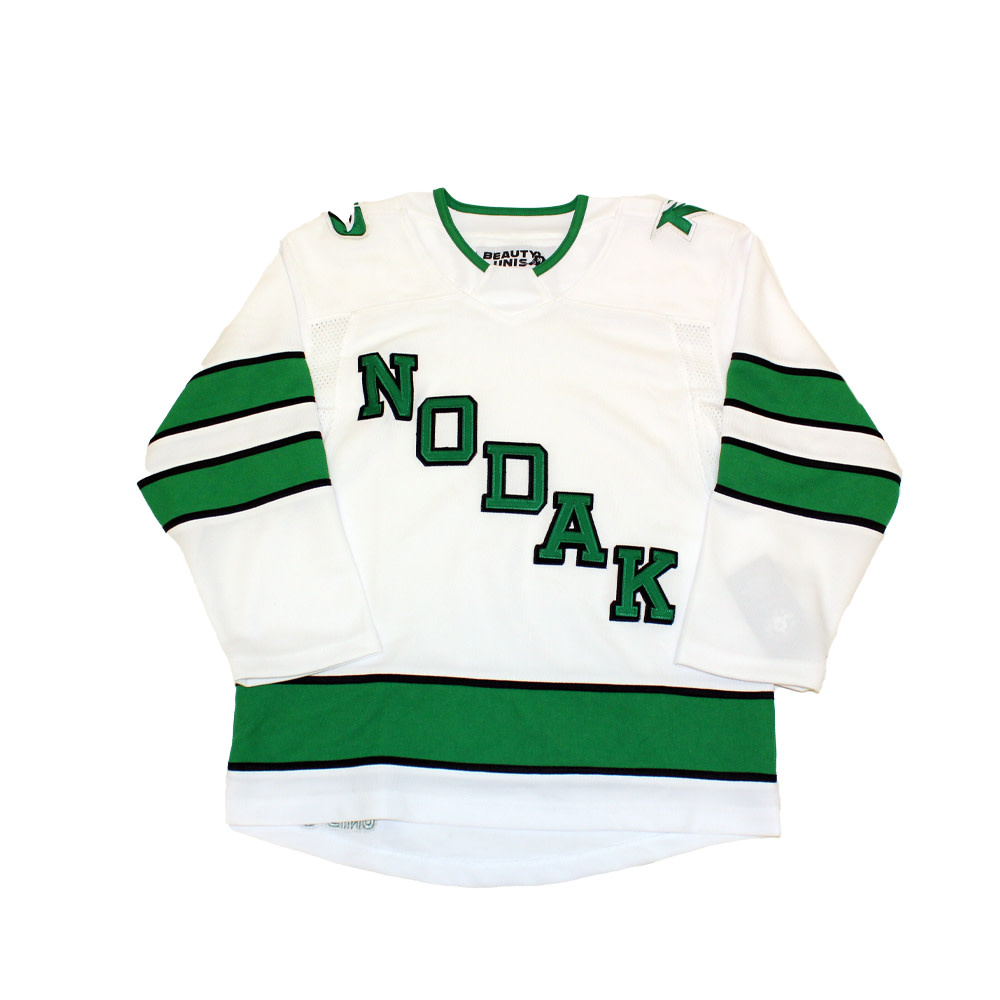 Youth Beauty Unis Home White NODAK Alternate Jersey - Sioux