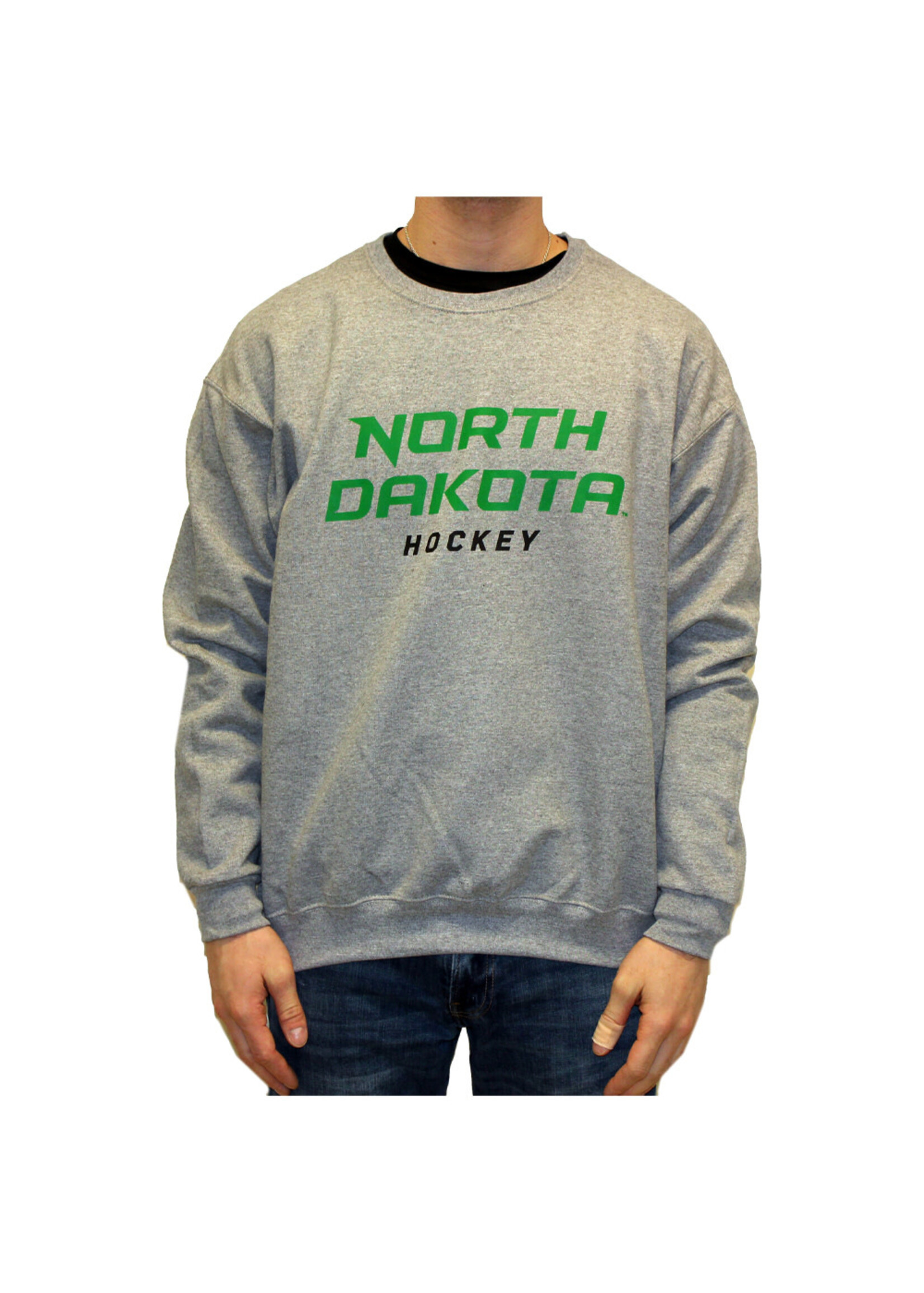 AHUNDYP Adult UND Hockey Text Crewneck