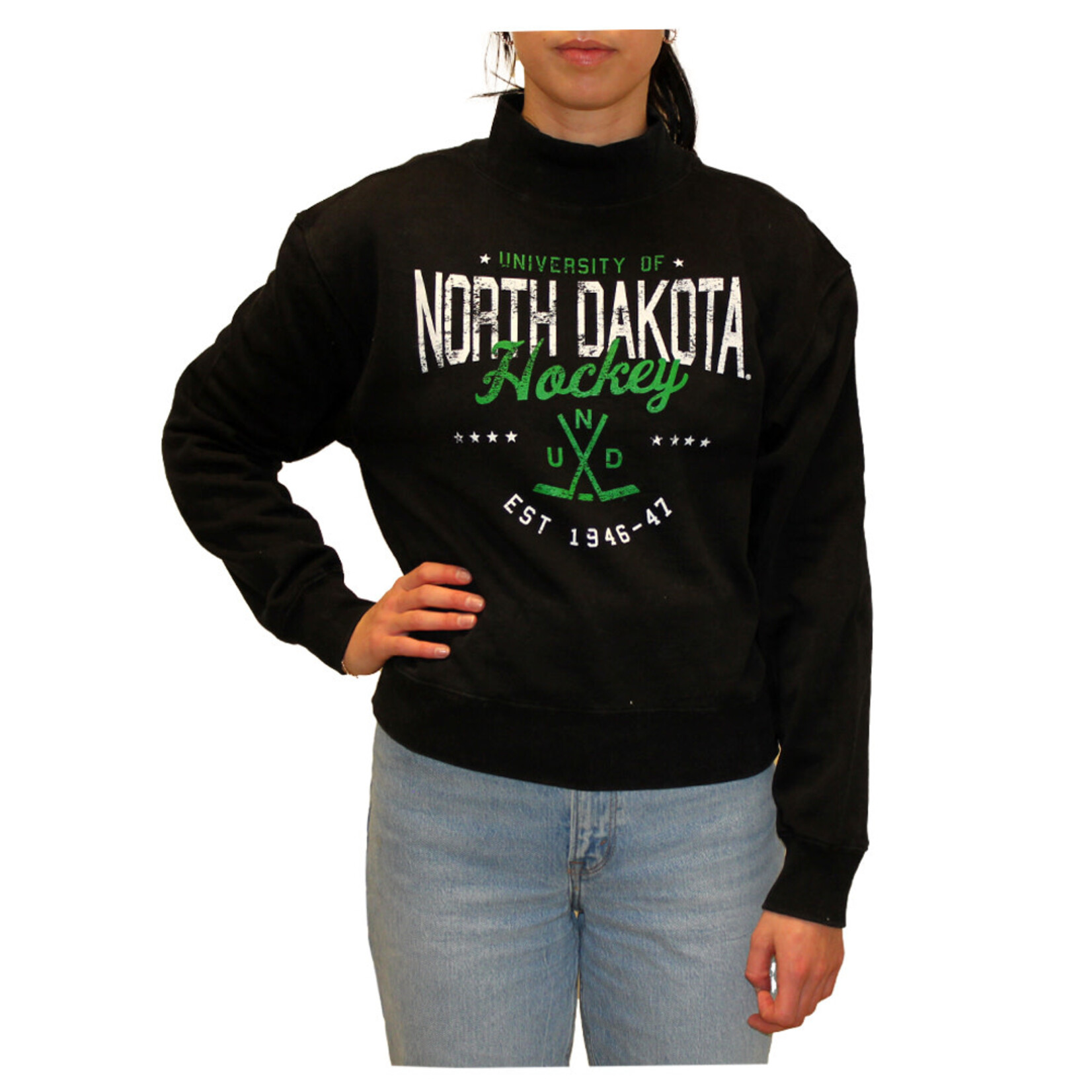 Gameday Social Frisco ND Hockey Crop Mockneck