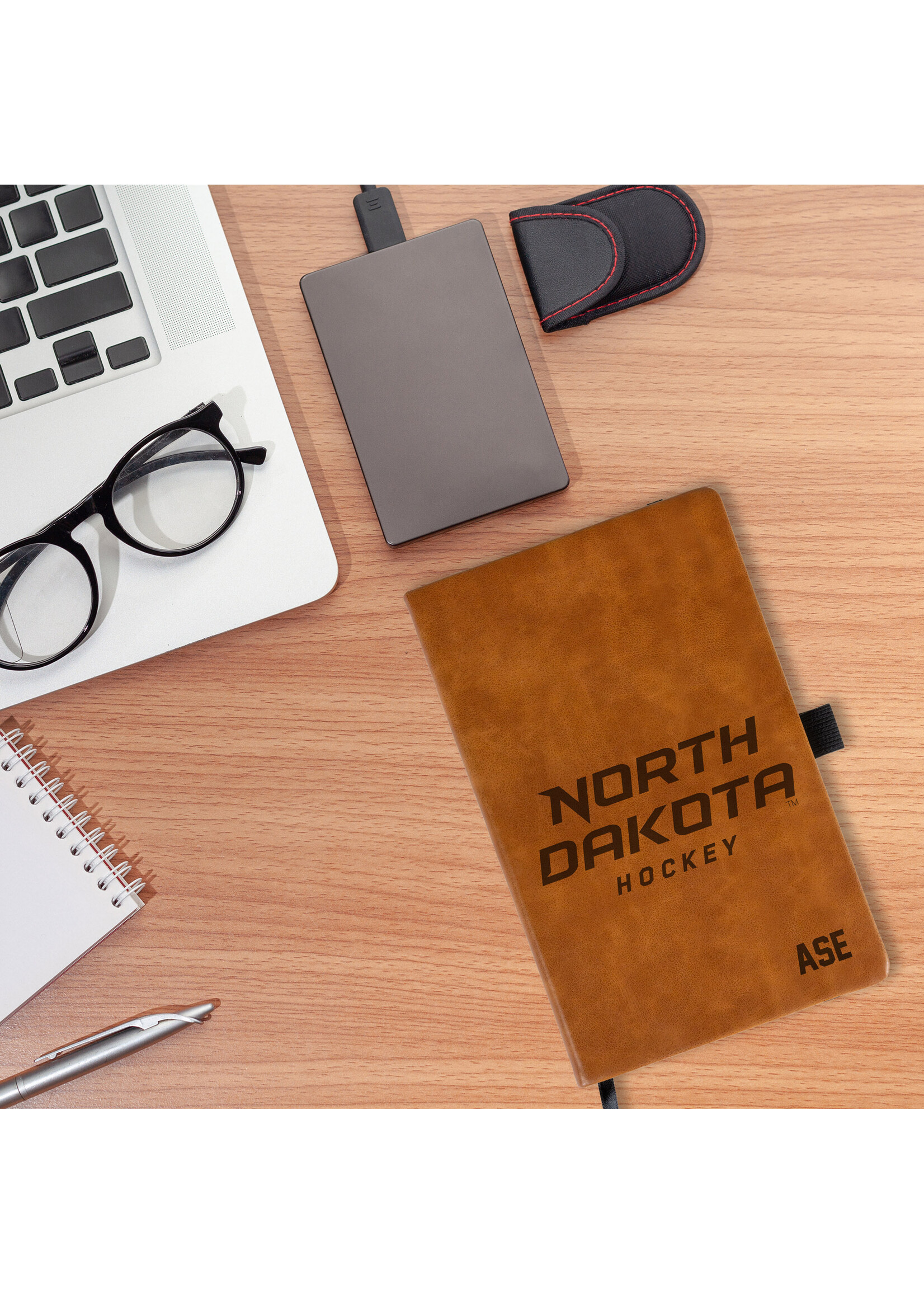 Rico Industries Personalized North Dakota Hockey Leather Notepad