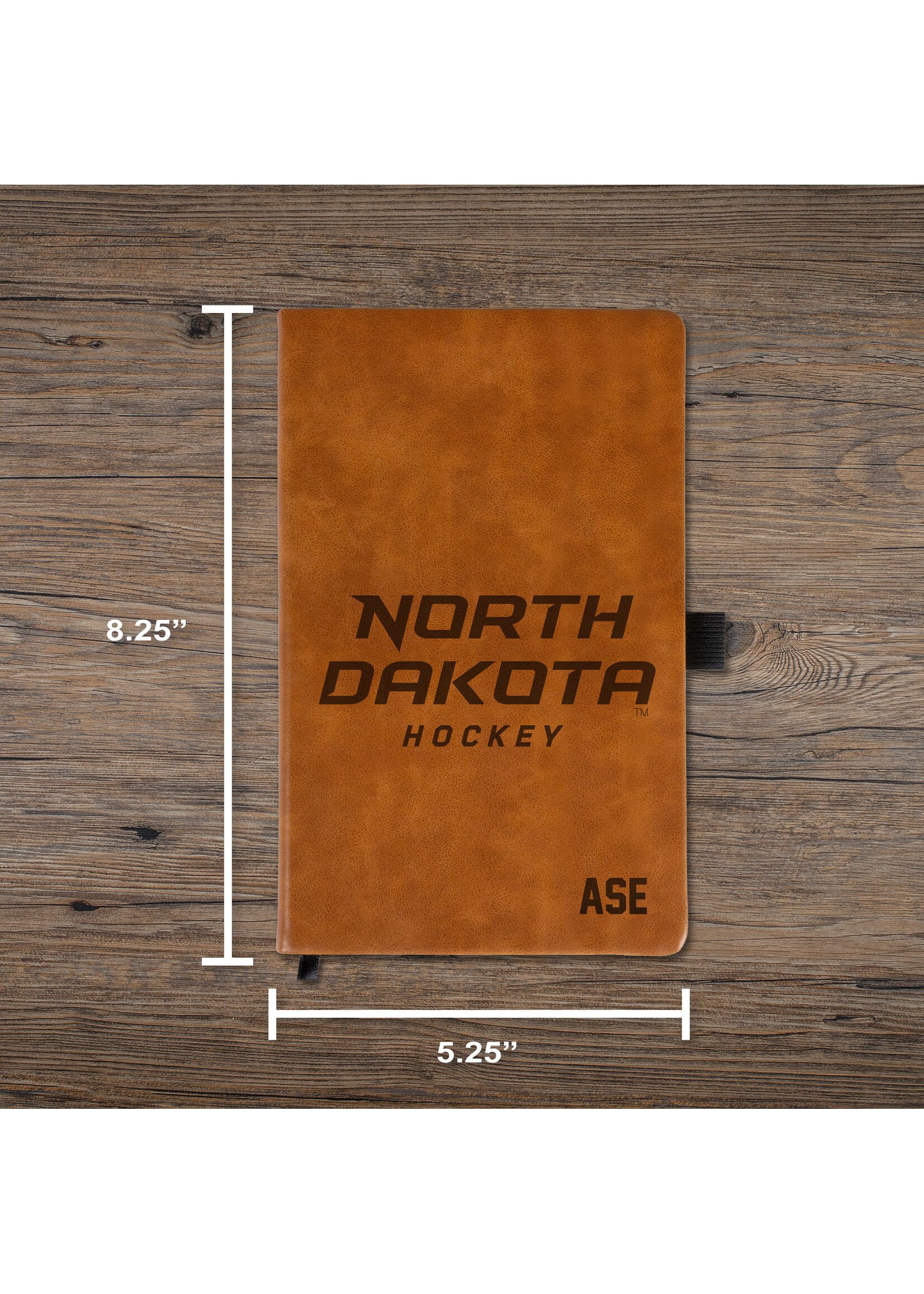 Rico Industries Personalized North Dakota Hockey Leather Notepad