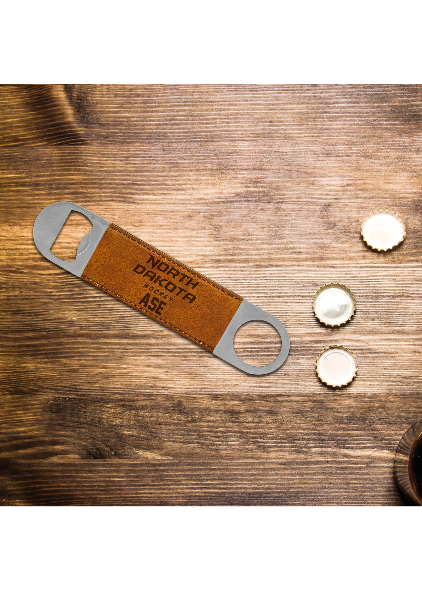 Rico Industries Personalized North Dakota Hockey Leather Bar Blade