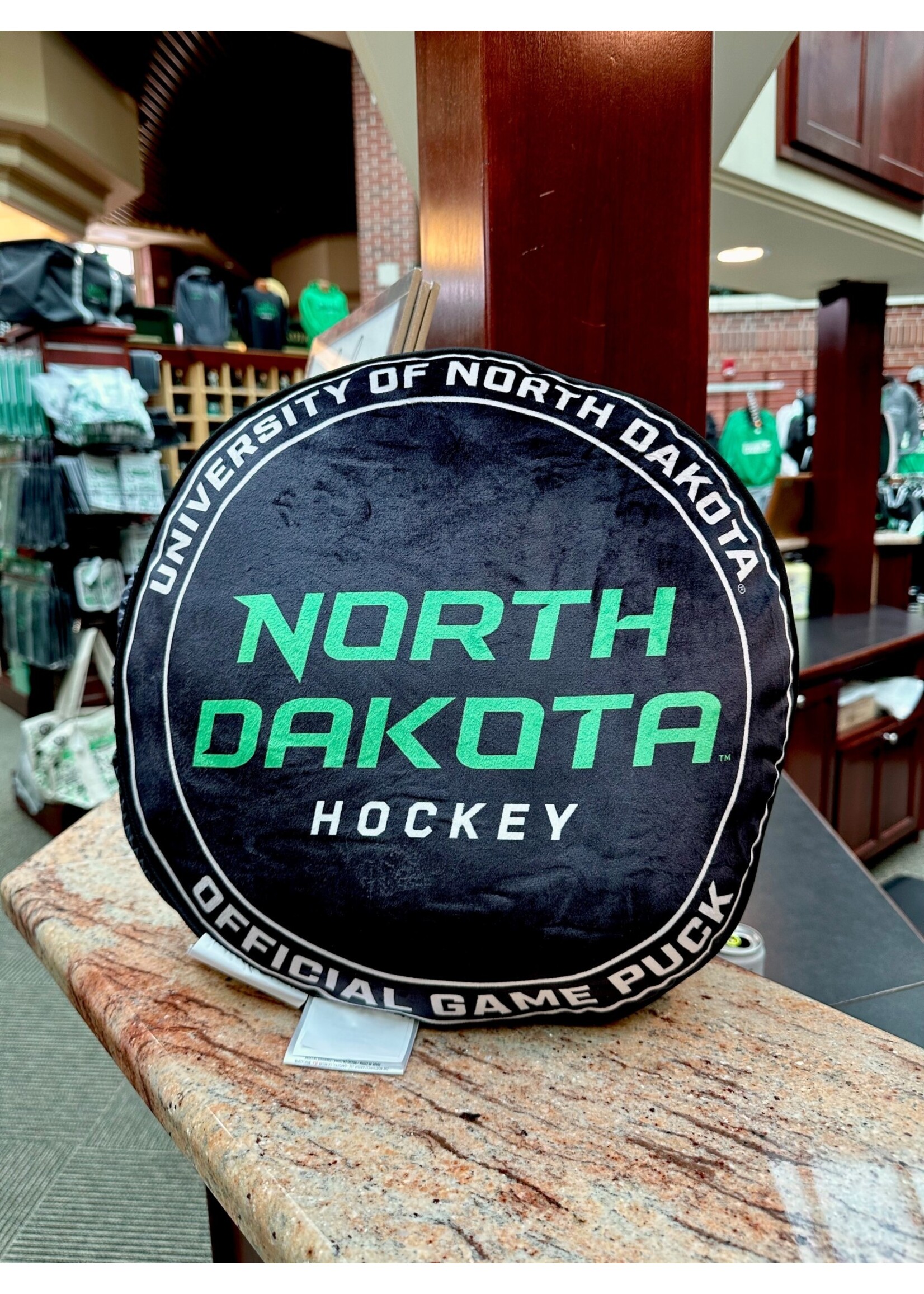ND Hockey Puck Pillow