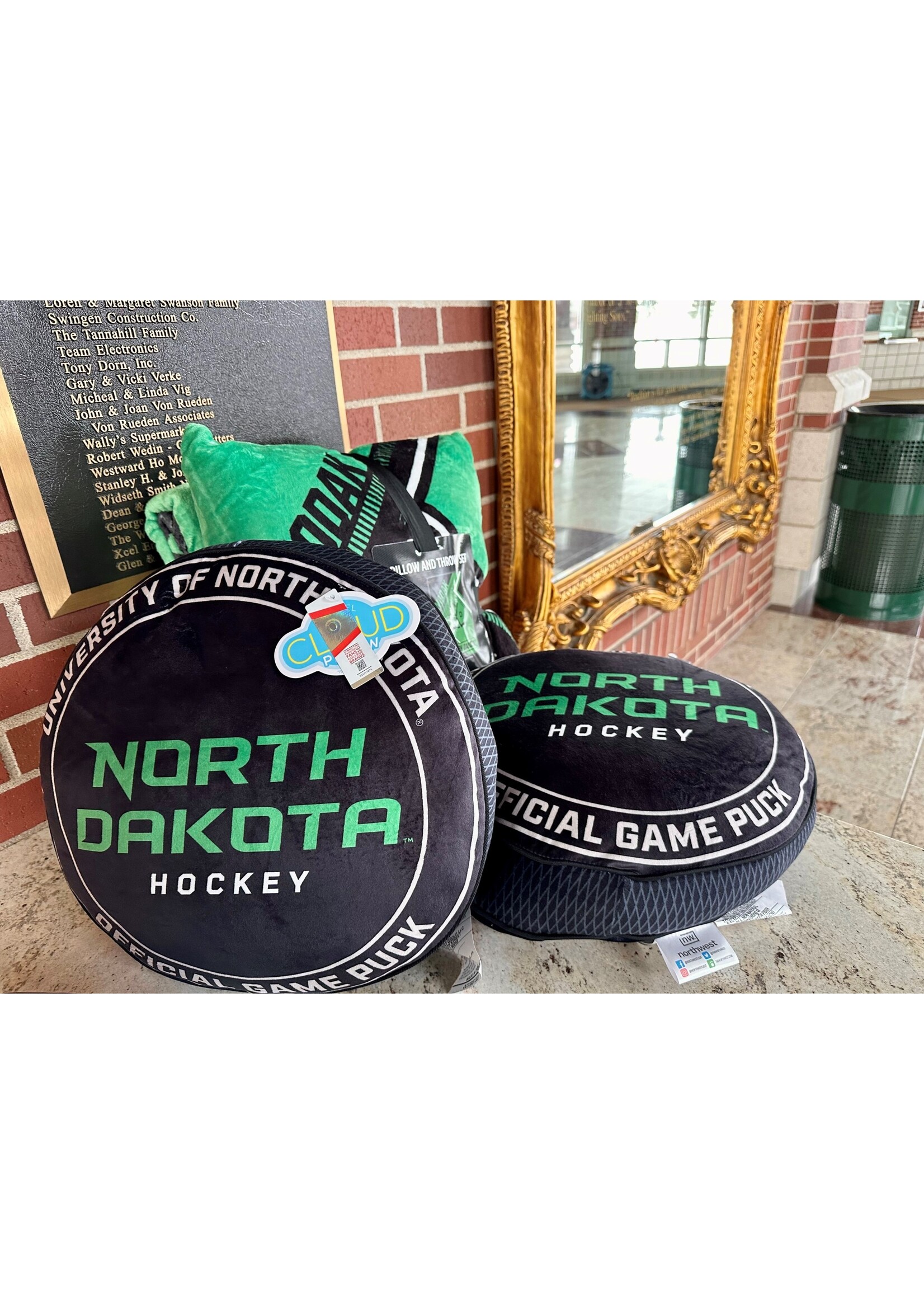 ND Hockey Puck Pillow