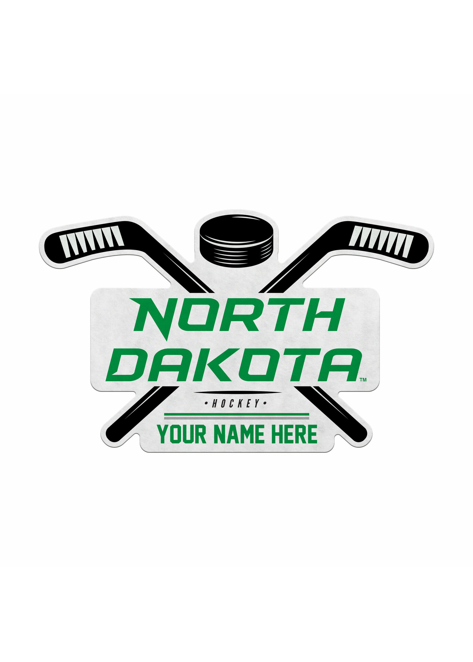 Rico Industries Personalized North Dakota Hockey Soft Felt Die Cut Pennant