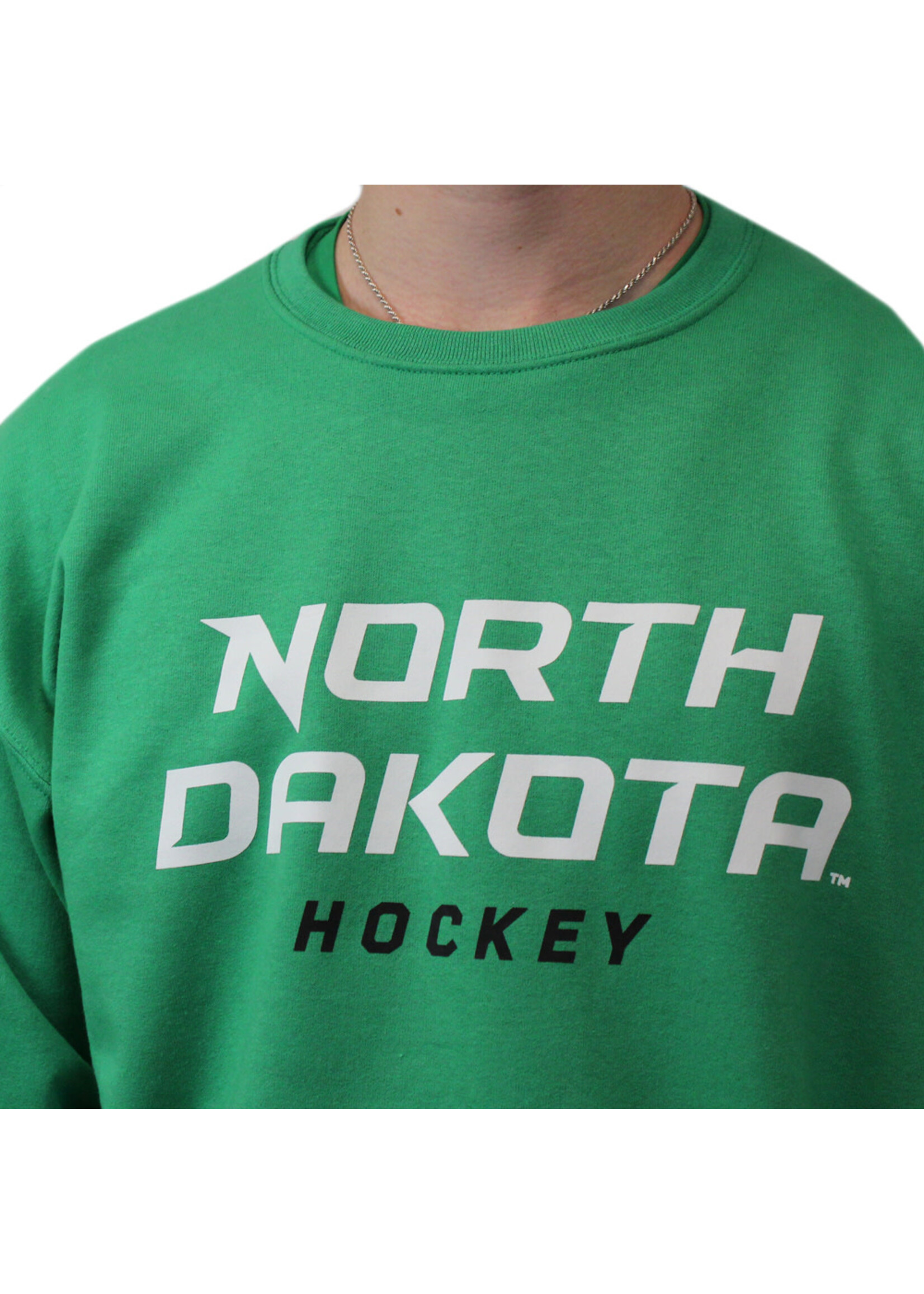 AHUNDYP Adult UND Hockey Text Crewneck