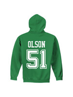 AHUNDYP #51 Caleb Olson North Dakota Football Youth Sport Hood