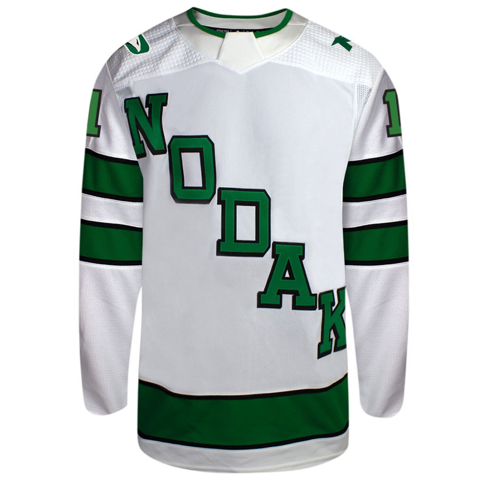 Adidas #1 Kaleb Johnson Adidas Authentic North Dakota Hockey Jersey
