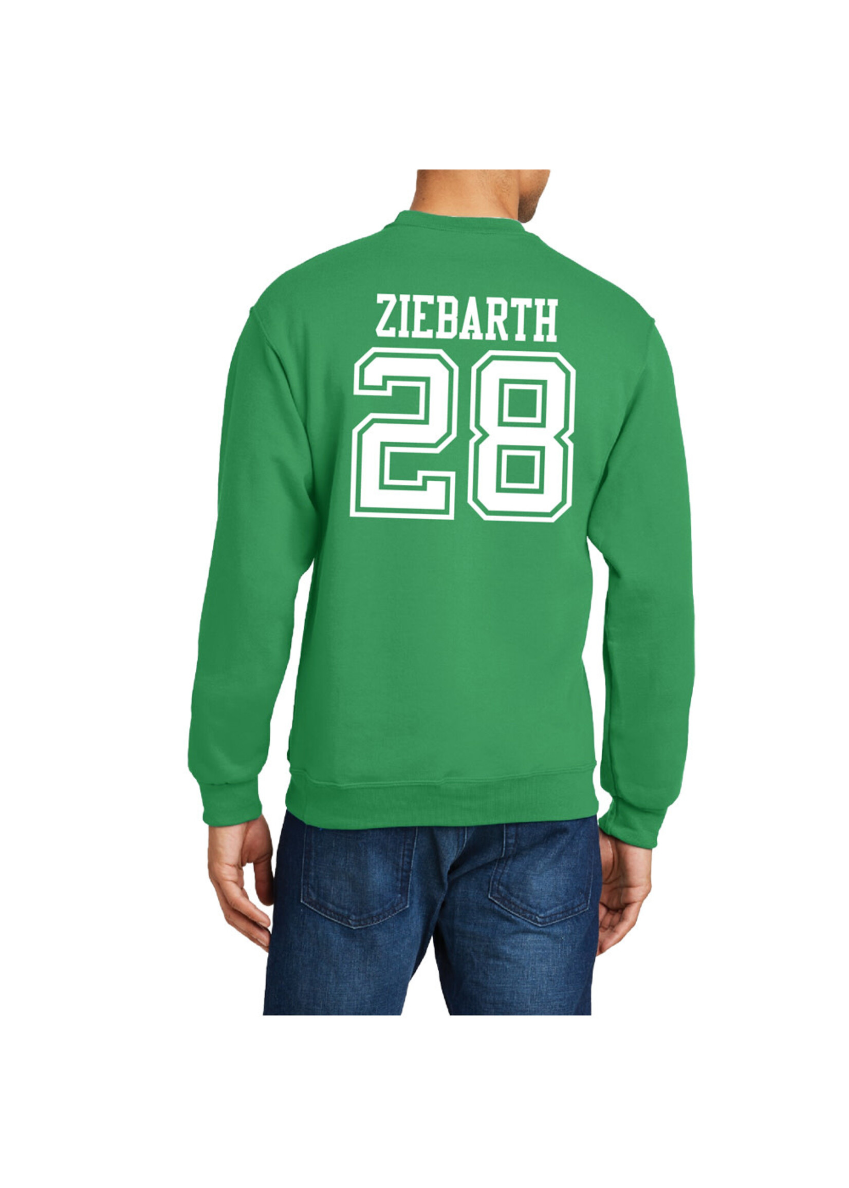 AHUNDYP #28 Gaven Ziebarth North Dakota Football Sport Adult Crew