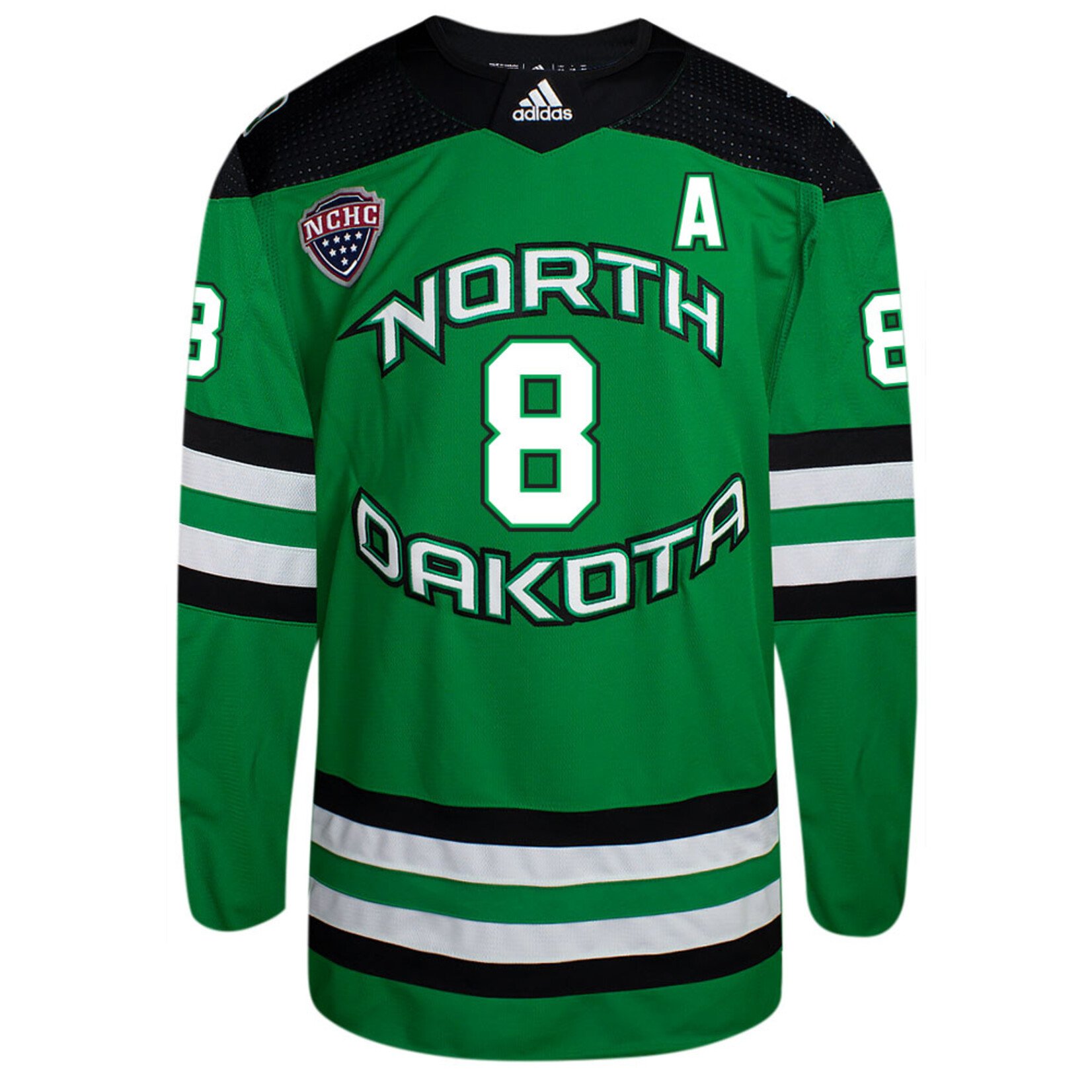 AHUNDYP #8 Jake Schmaltz Adidas Authentic ND Hockey Jersey