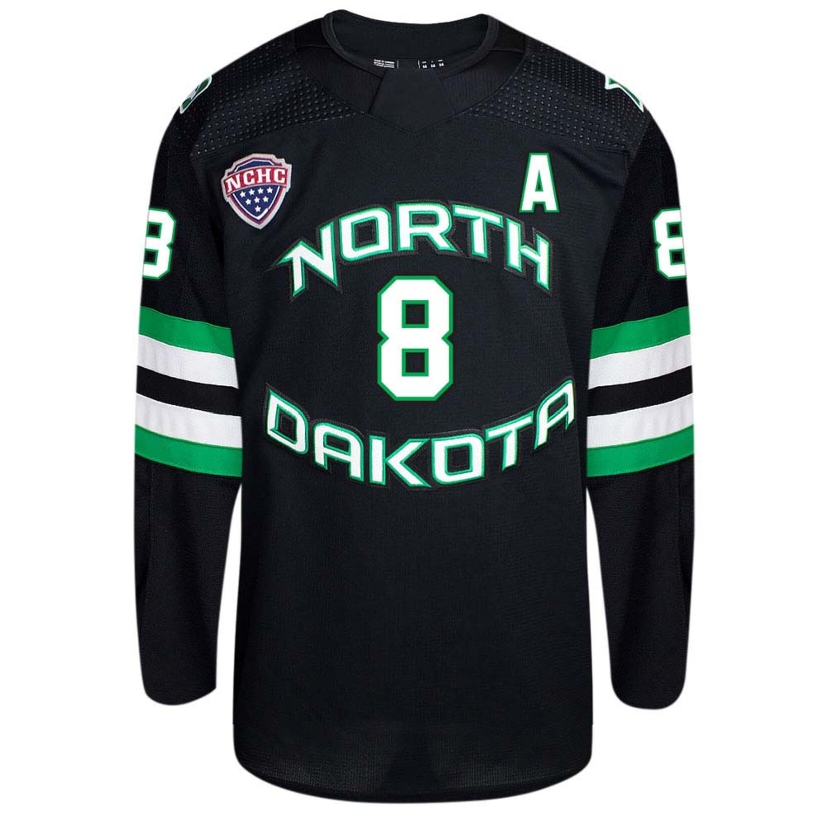 AHUNDYP #8 Jake Schmaltz Adidas Authentic ND Hockey Jersey