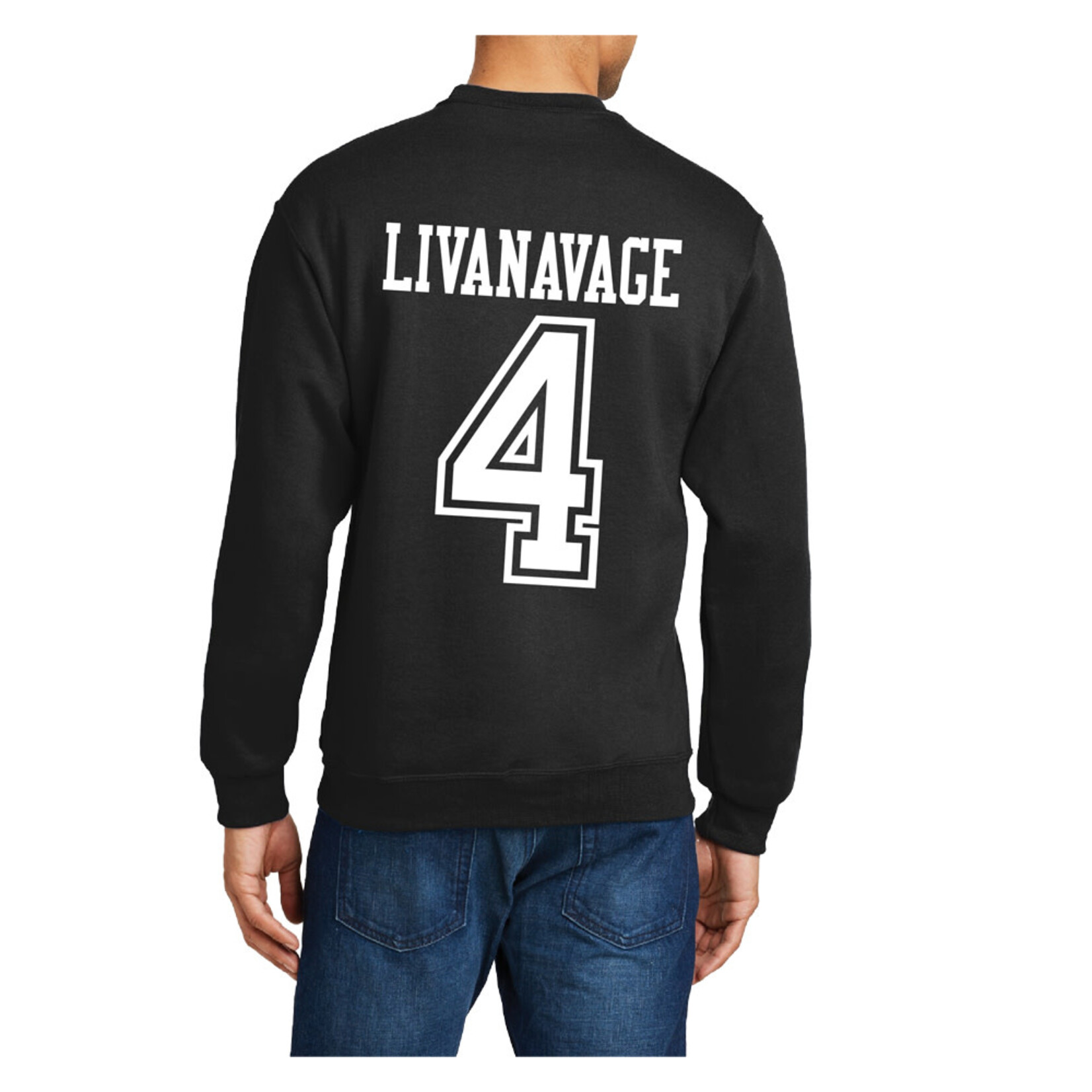 AHUNDYP #4 Jake Livanavage North Dakota Hockey Sport Adult Crew