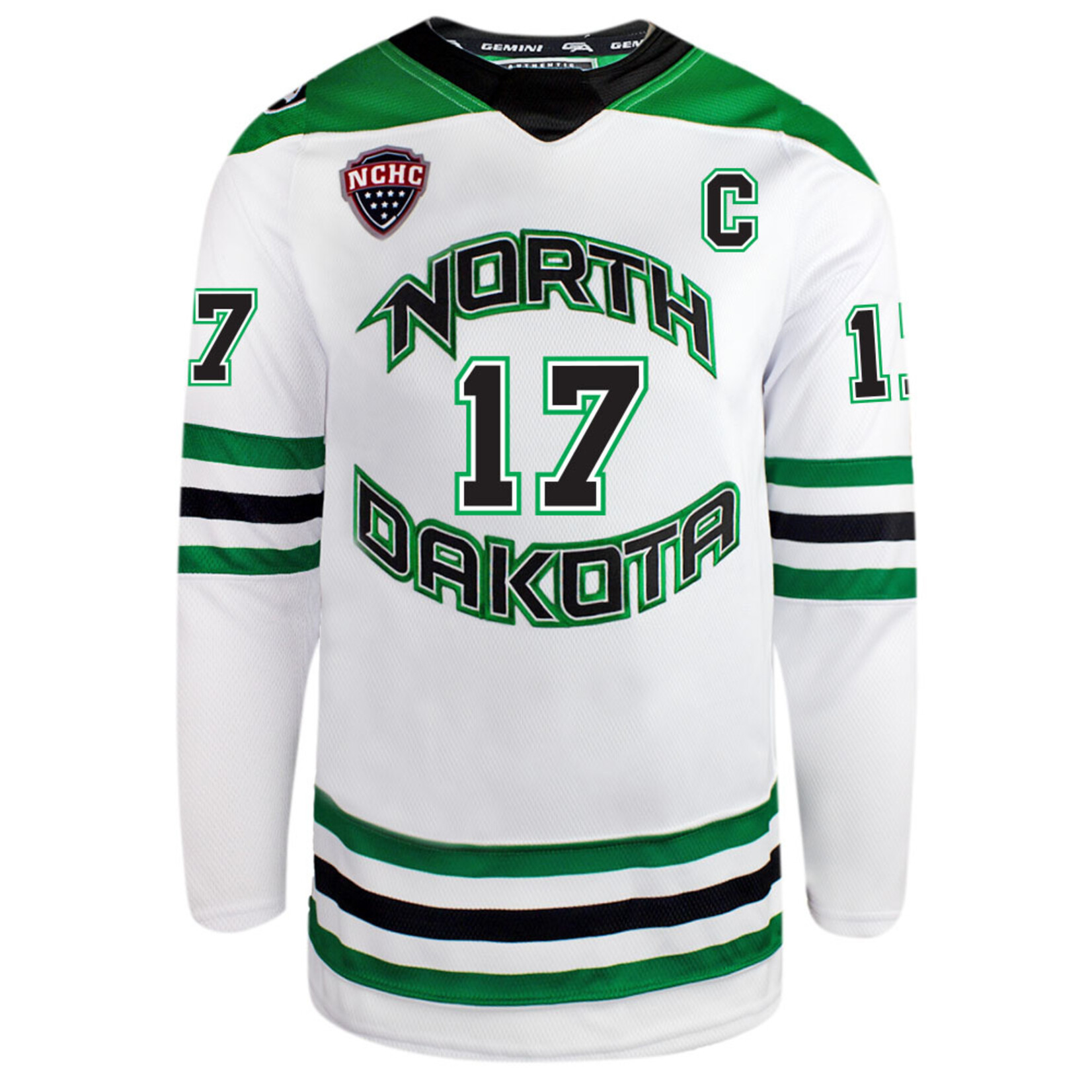 Adidas #17 Riese Gaber Authentic North Dakota Hockey Jersey