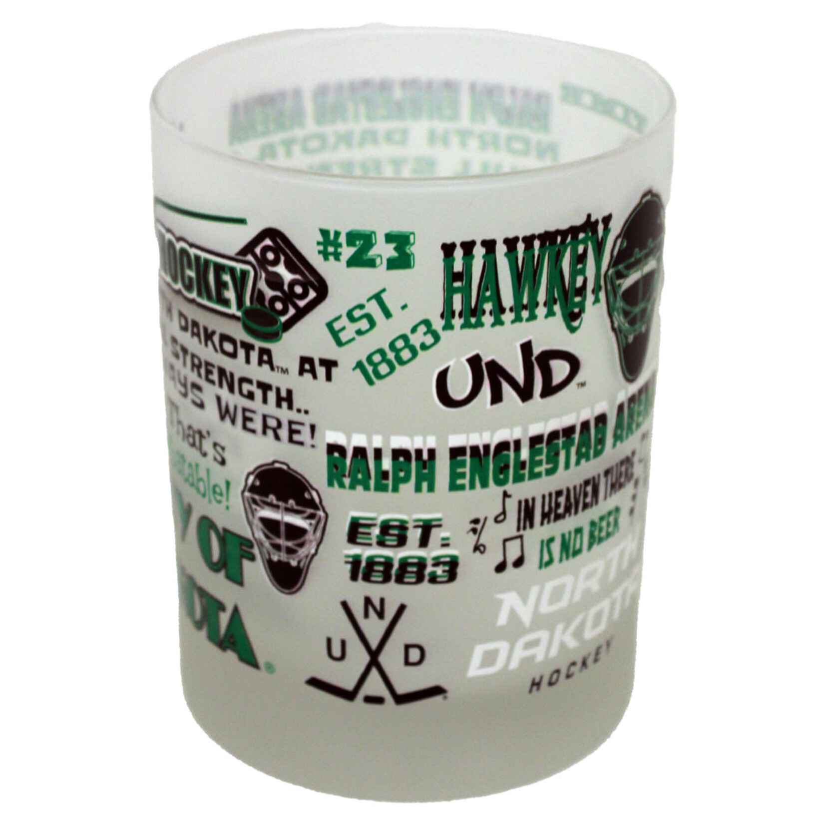 RFSJ Inc. Rocks Frosted 14oz University of North Dakota Glass