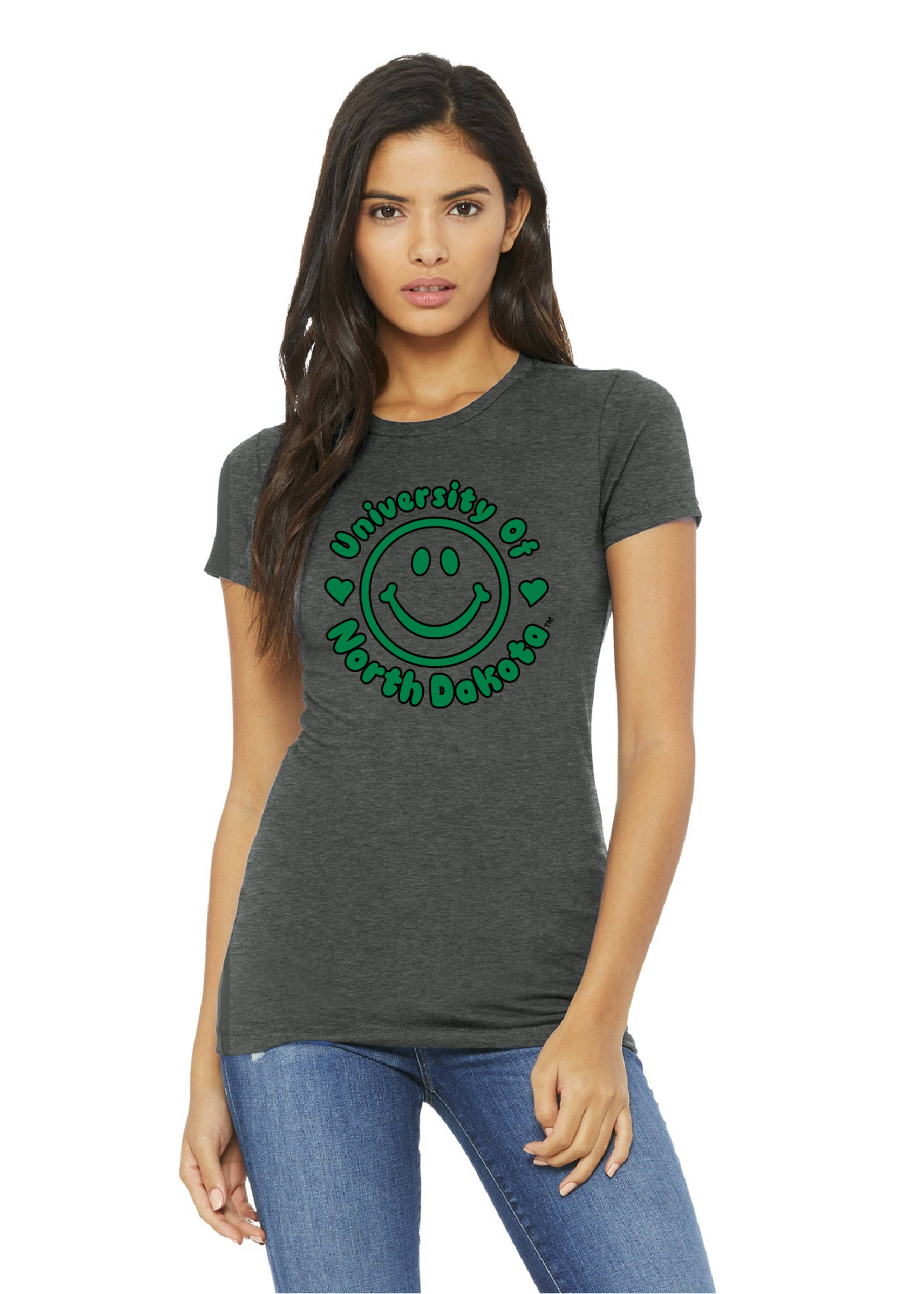 AHUNDYP Women's Slim Fit UND Smiles Tee