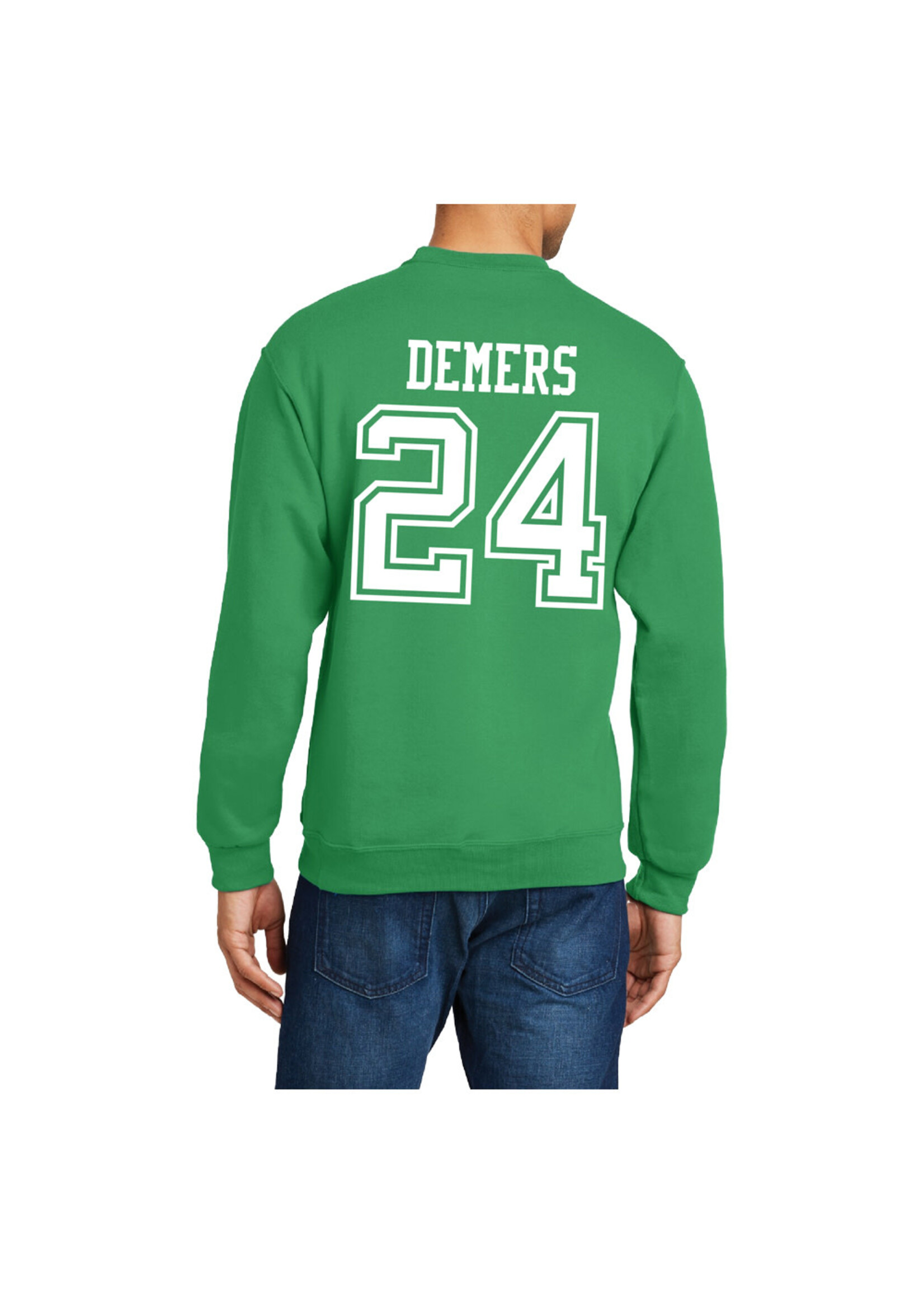 AHUNDYP #24 Walker Demers North Dakota Basketball Sport Adult Crew