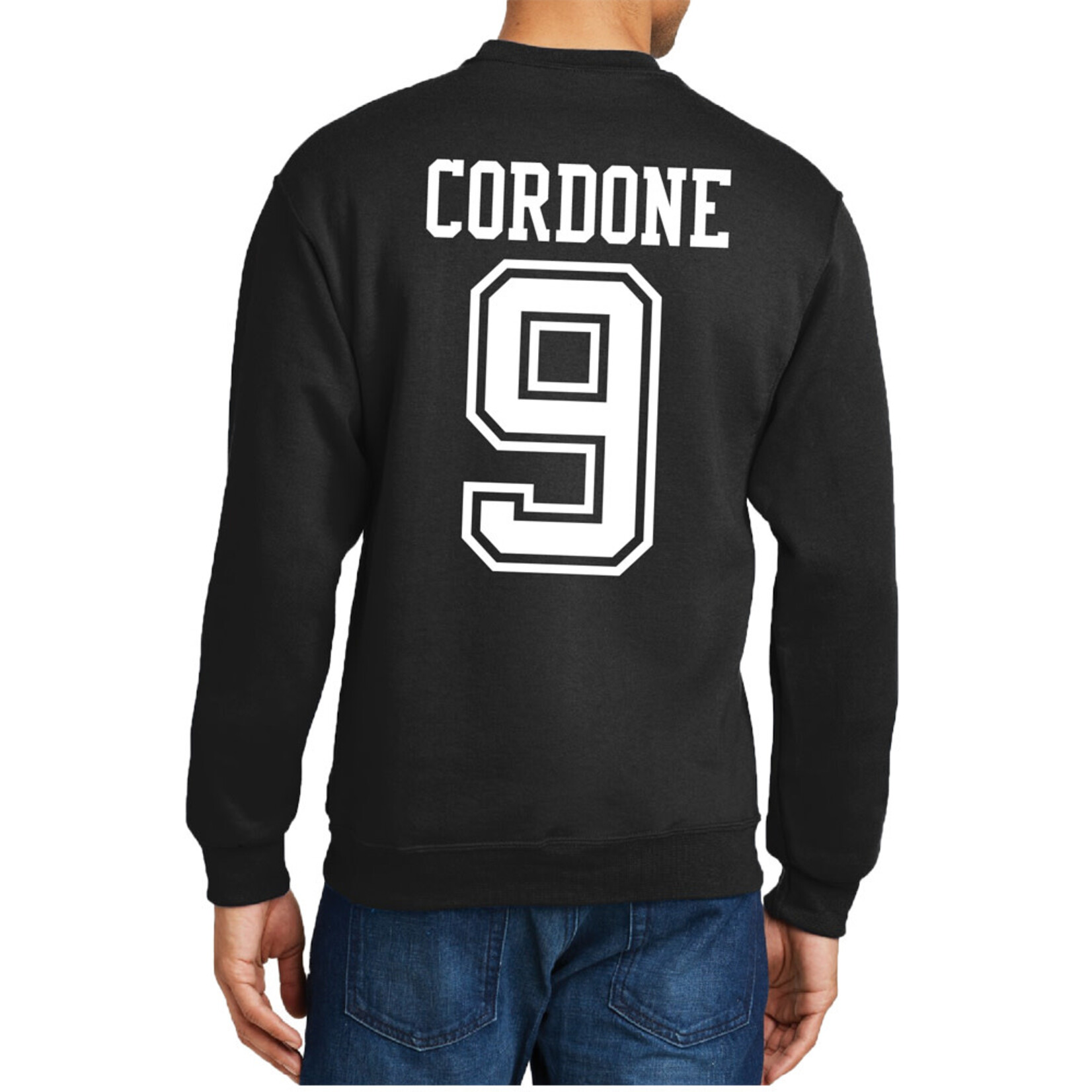 AHUNDYP #9 Milan Cordone North Dakota Soccer Sport Adult Crew