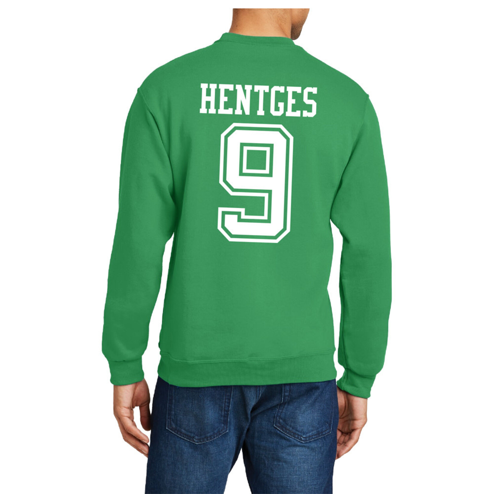 AHUNDYP #9 Cole Hentges North Dakota Football Sport Adult Crew