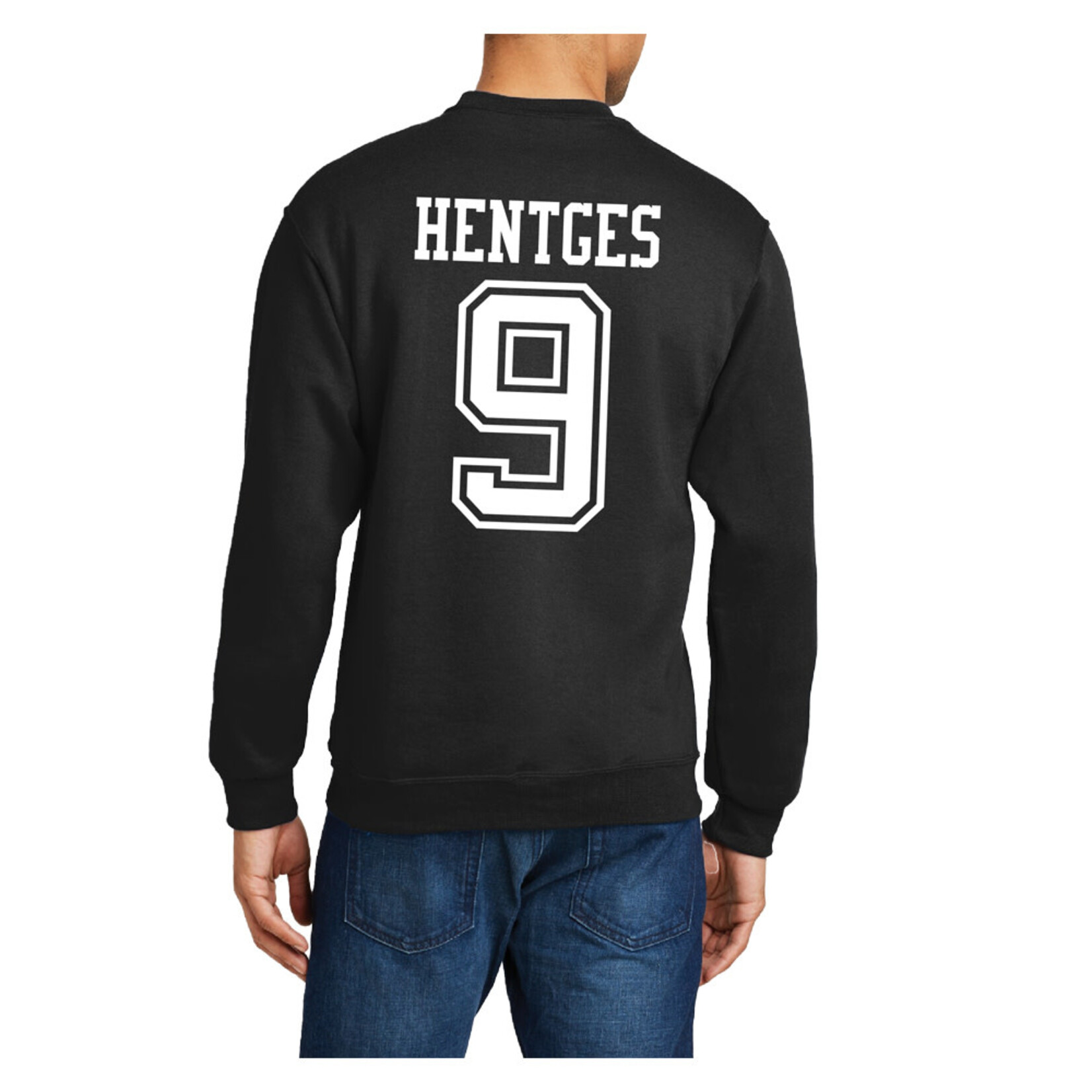 AHUNDYP #9 Cole Hentges North Dakota Football Sport Adult Crew