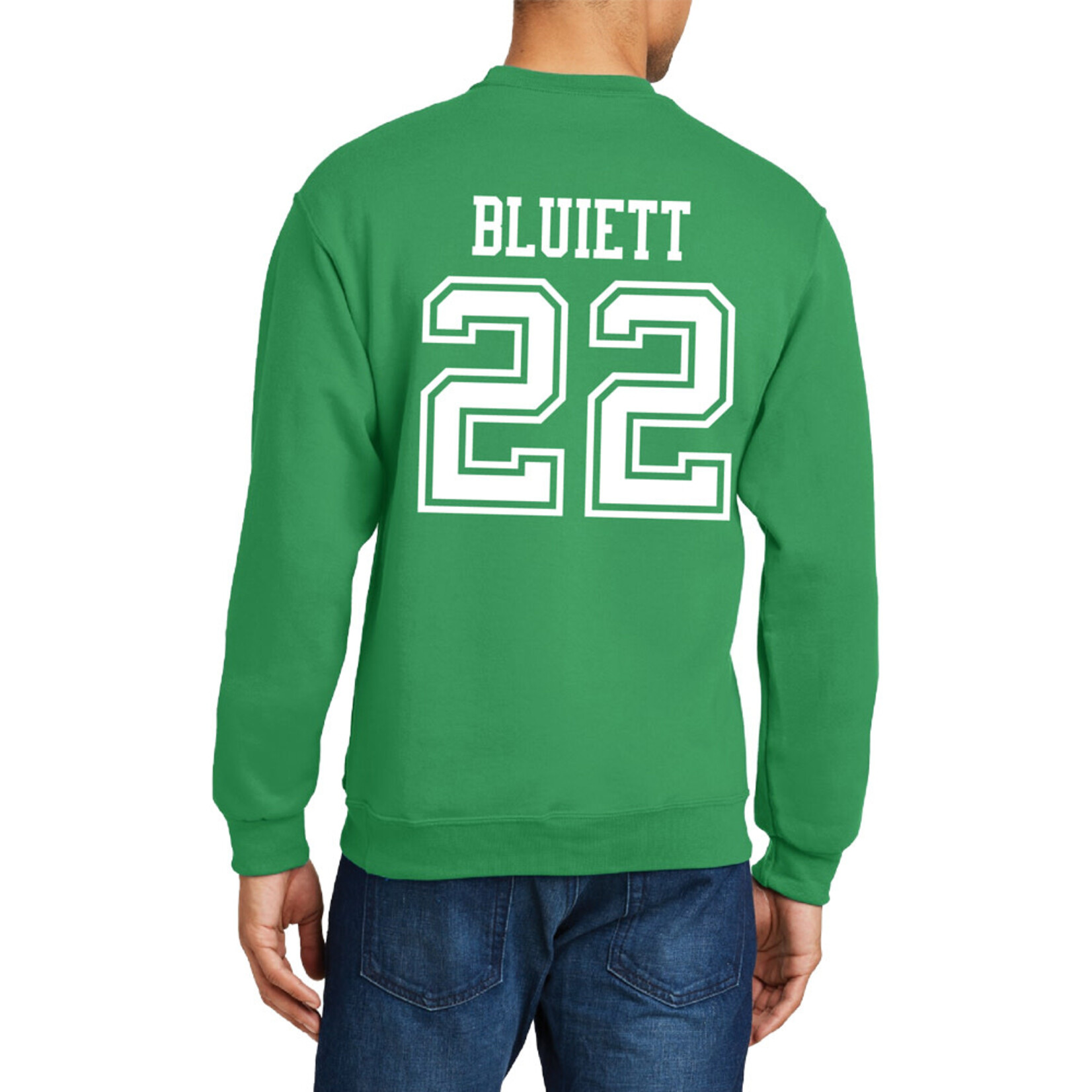 AHUNDYP #22 Antonio Bluiett North Dakota Football Sport Adult Crew