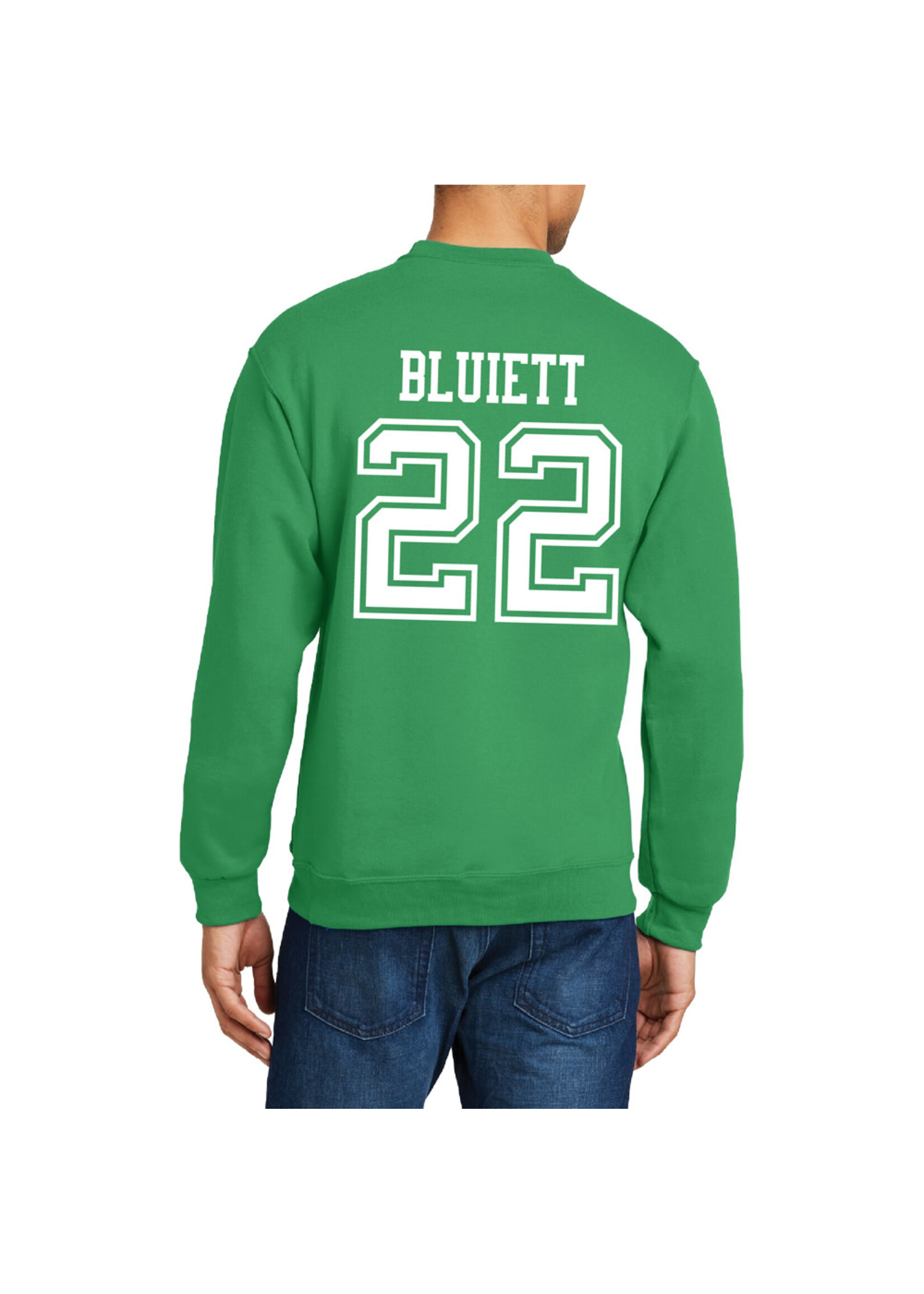 AHUNDYP #22 Antonio Bluiett North Dakota Football Sport Adult Crew