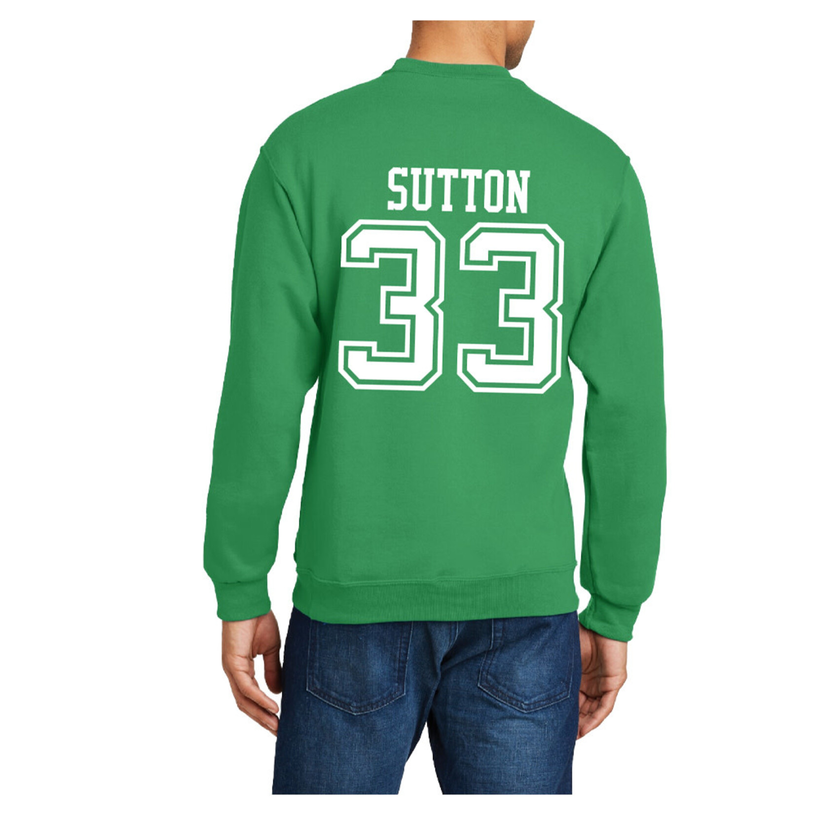 AHUNDYP #33 Jett Sutton North Dakota Football Sport Adult Crew