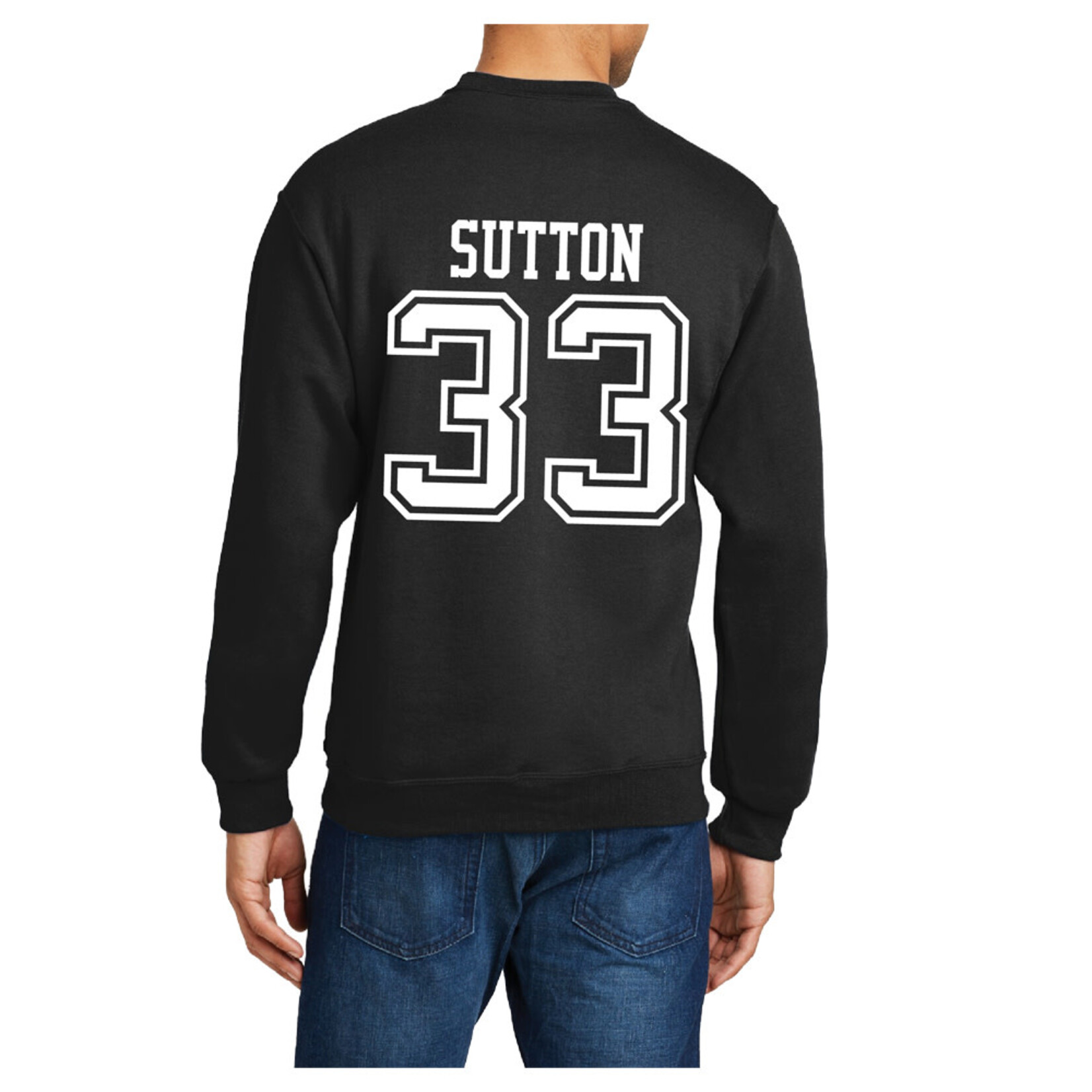 AHUNDYP #33 Jett Sutton North Dakota Football Sport Adult Crew