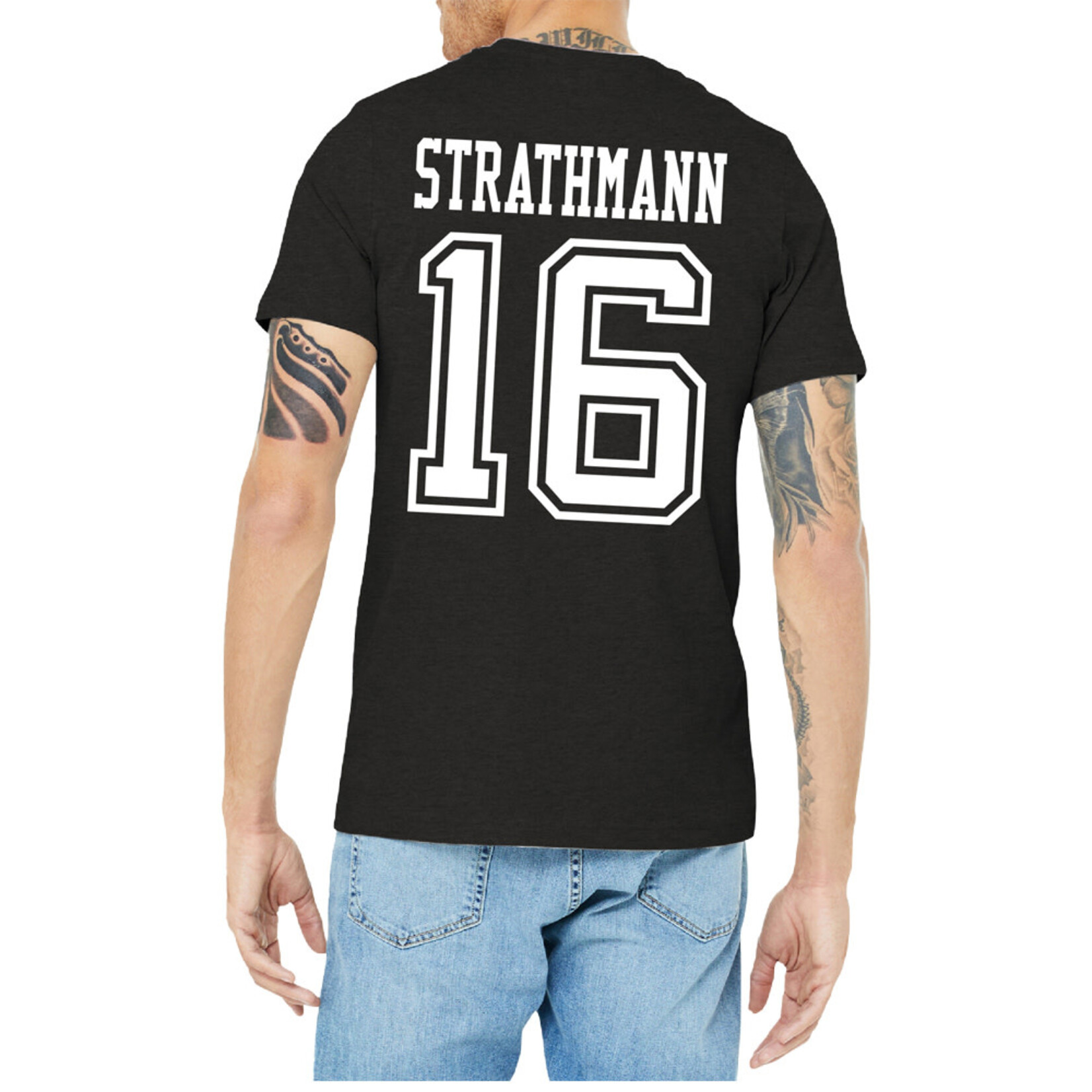 AHUNDYP #16 Andrew Strathmann North Dakota Hockey Sport Adult Tee