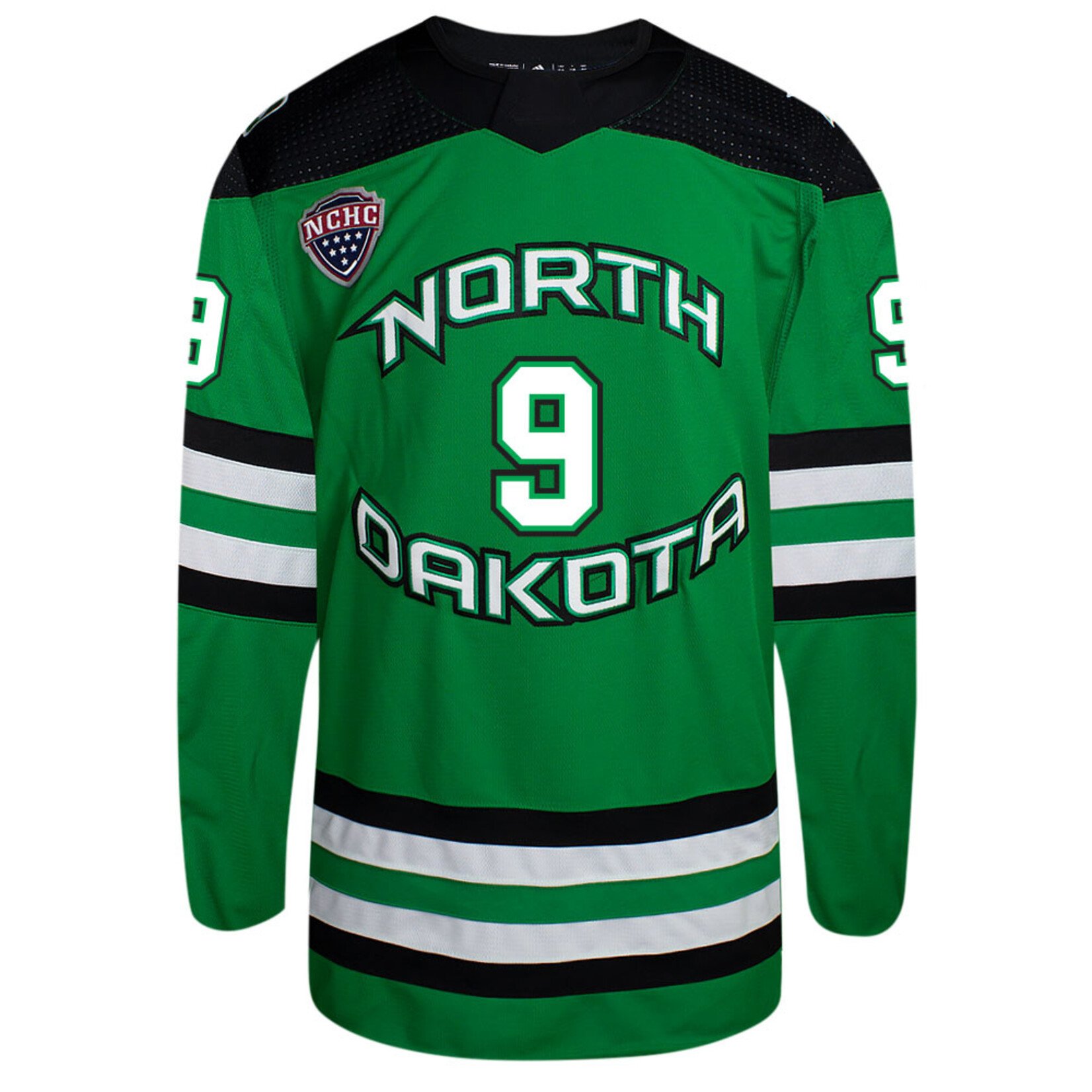 Adidas #9 Sacha Boisvert Adidas Authentic North Dakota Hockey Jersey