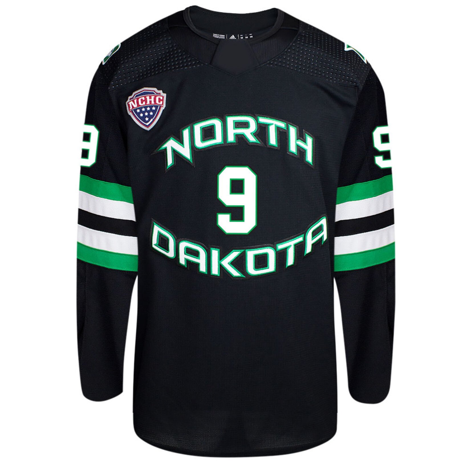 Adidas #9 Sacha Boisvert Adidas Authentic North Dakota Hockey Jersey